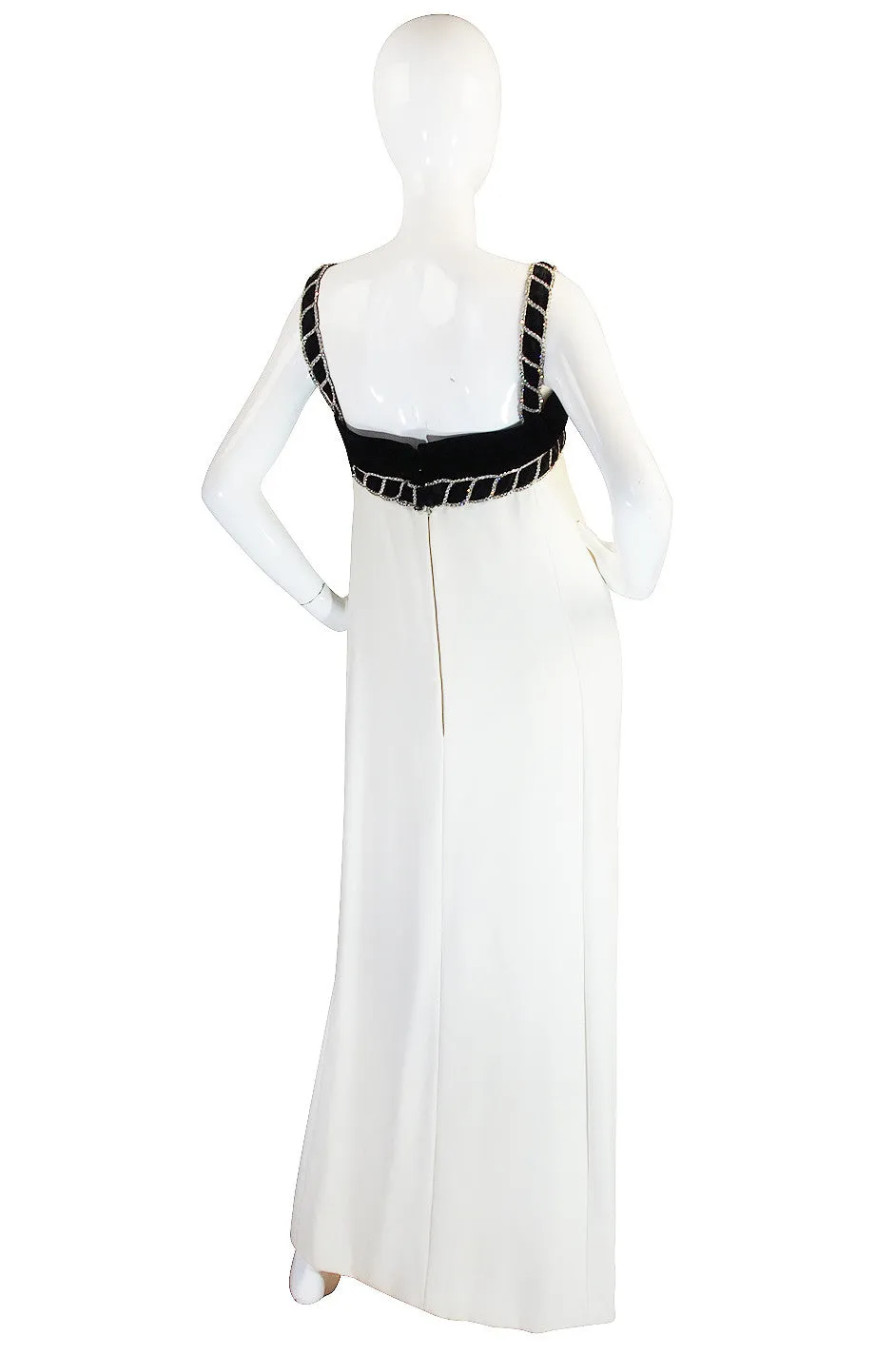 1960s Bob Bugnand Rhinestone Column Gown