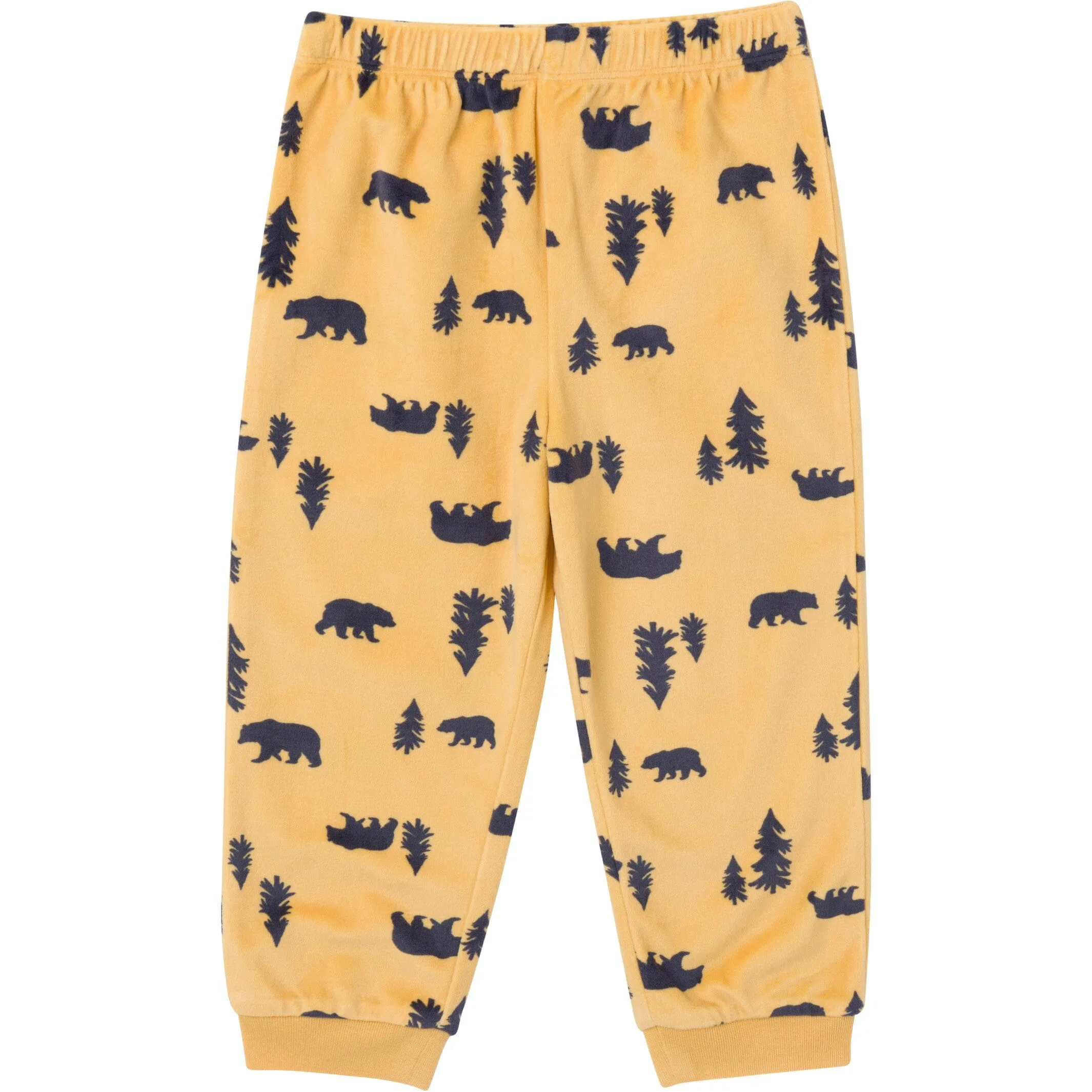 2-Piece Infant & Toddler Boys Yellow Forest Fleece Pajama Set