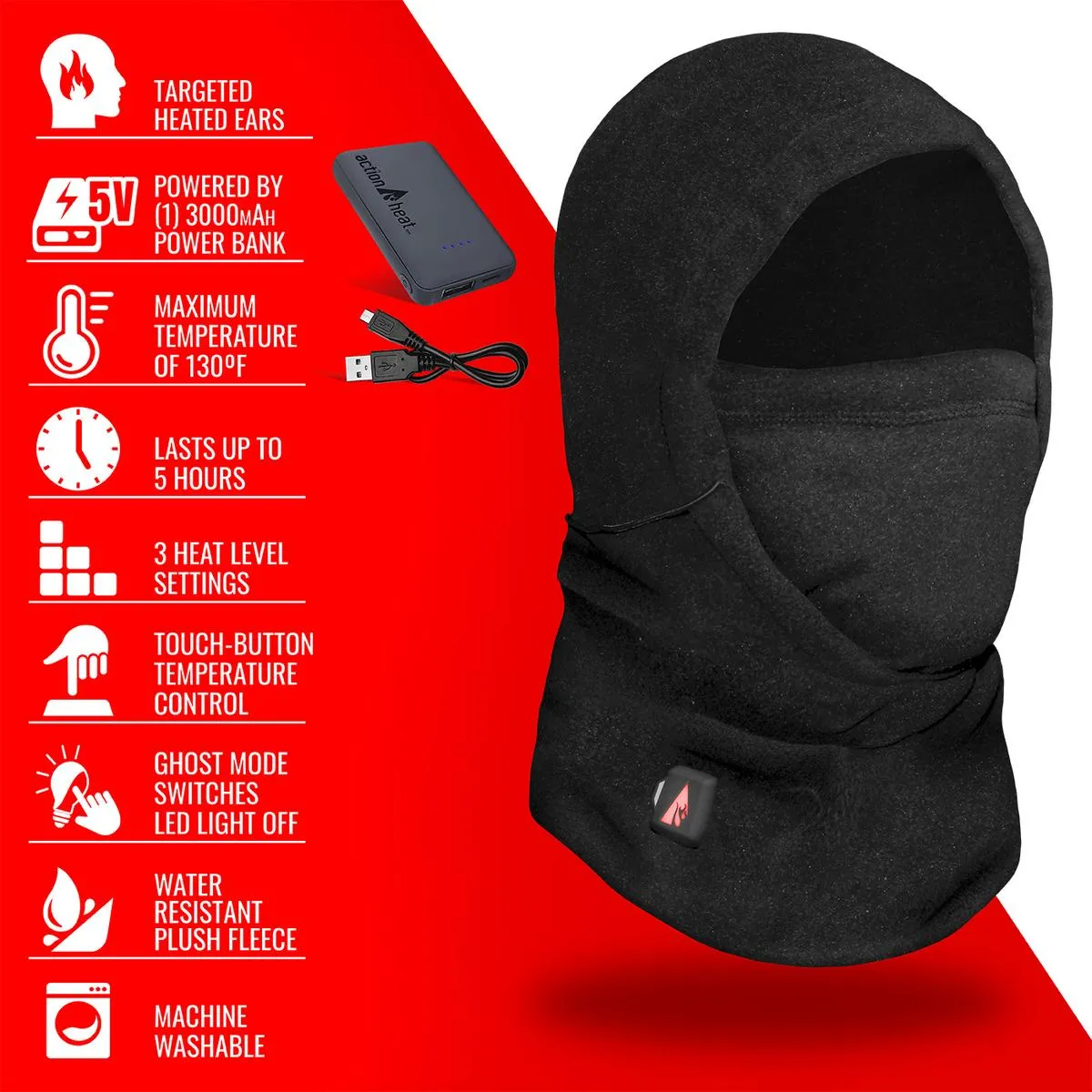 ActionHeat 5V Battery Heated Fleece Balaclava