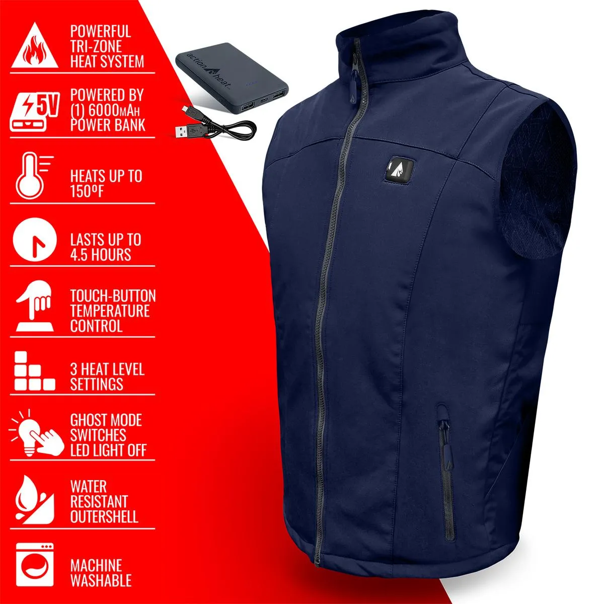 ActionHeat 5V Men's Softshell Battery Heated Vest