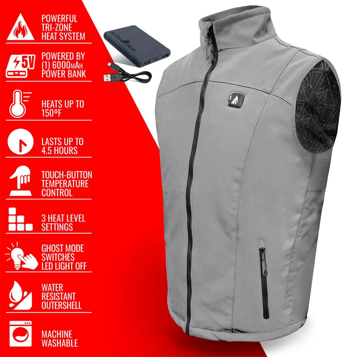 ActionHeat 5V Men's Softshell Battery Heated Vest