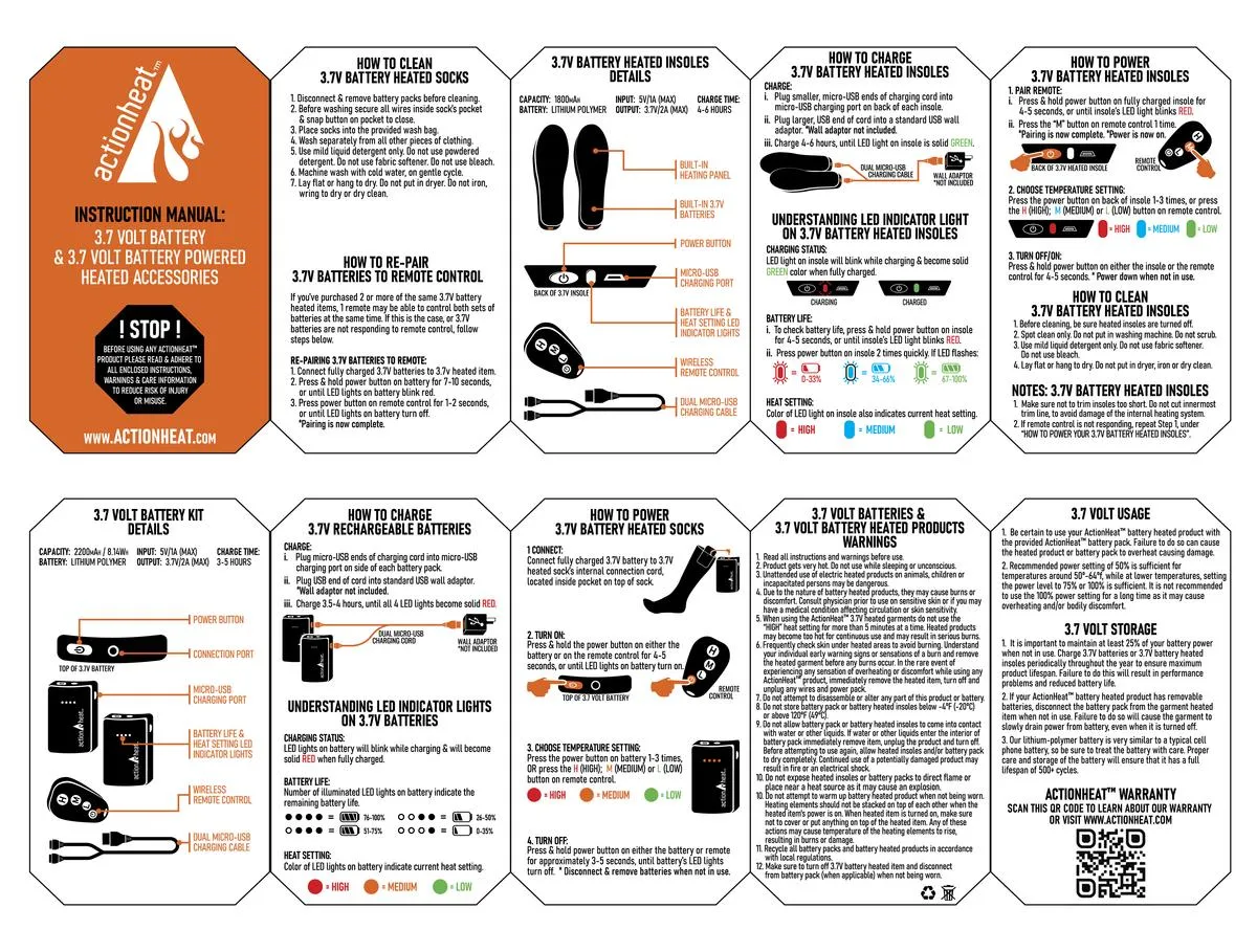 ActionHeat Replacement Remote For 3V Footwear