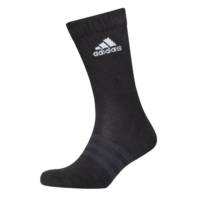 adidas Cushion Crew 3 Pack Socks - Adult - Black/White