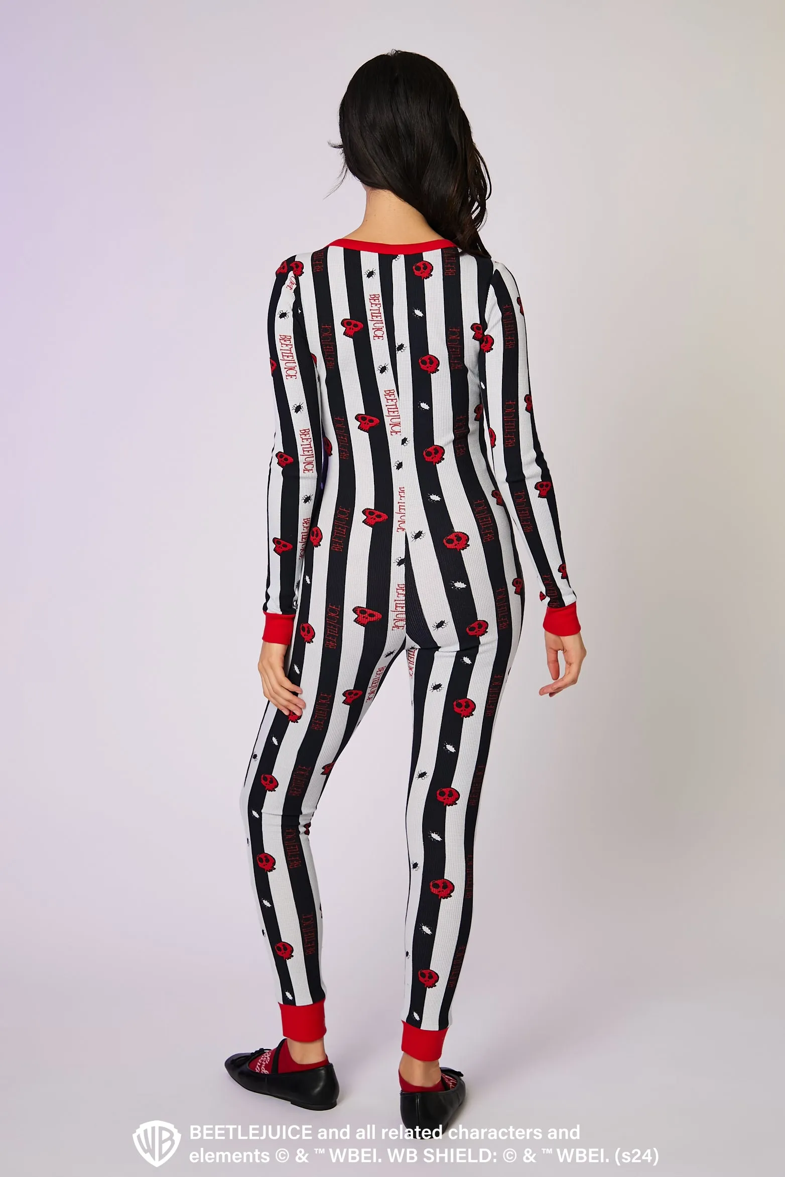 Beetlejuice Long Sleeve Pajama Romper