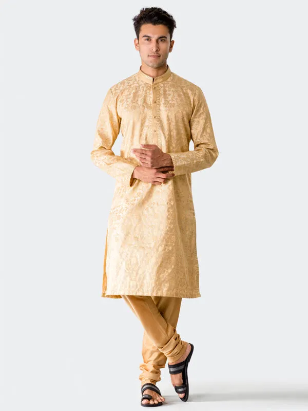 Beige Printed Kurta Set