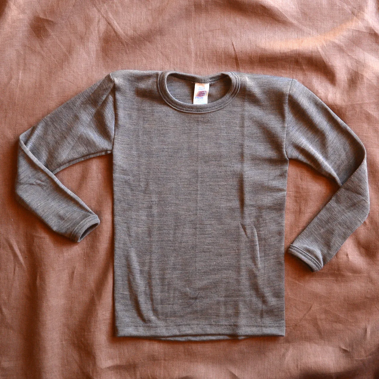 Child's Long Sleeve Top in Organic Wool/Silk (1-14y)