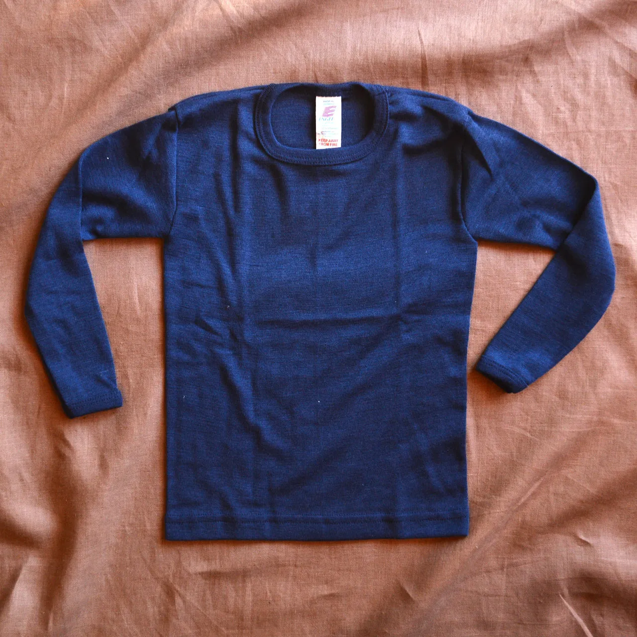 Child's Long Sleeve Top in Organic Wool/Silk (1-14y)