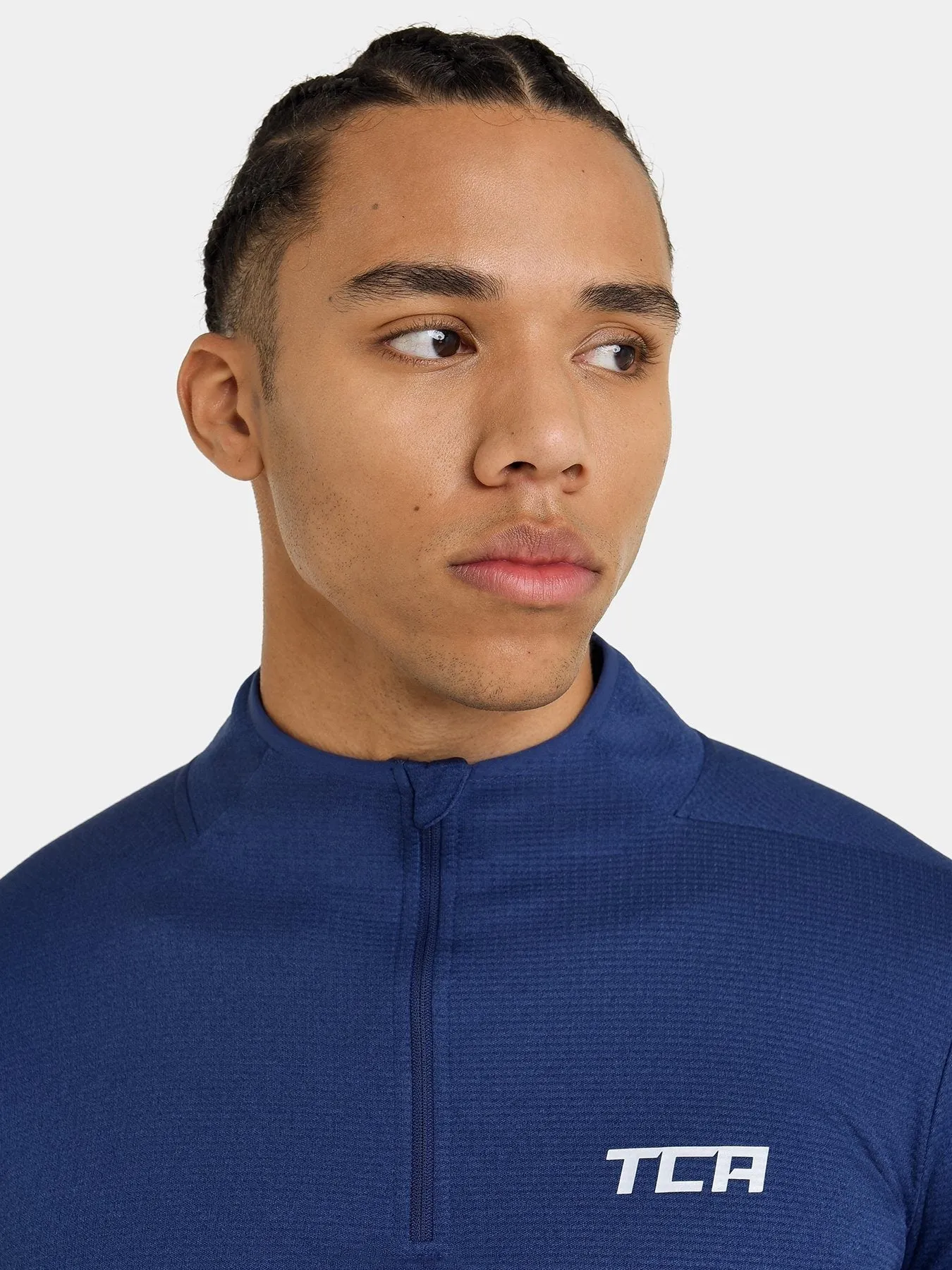 Cloud Fleece Quarter Zip Running Top For Men With Thumbholes & Side Zip Pocket