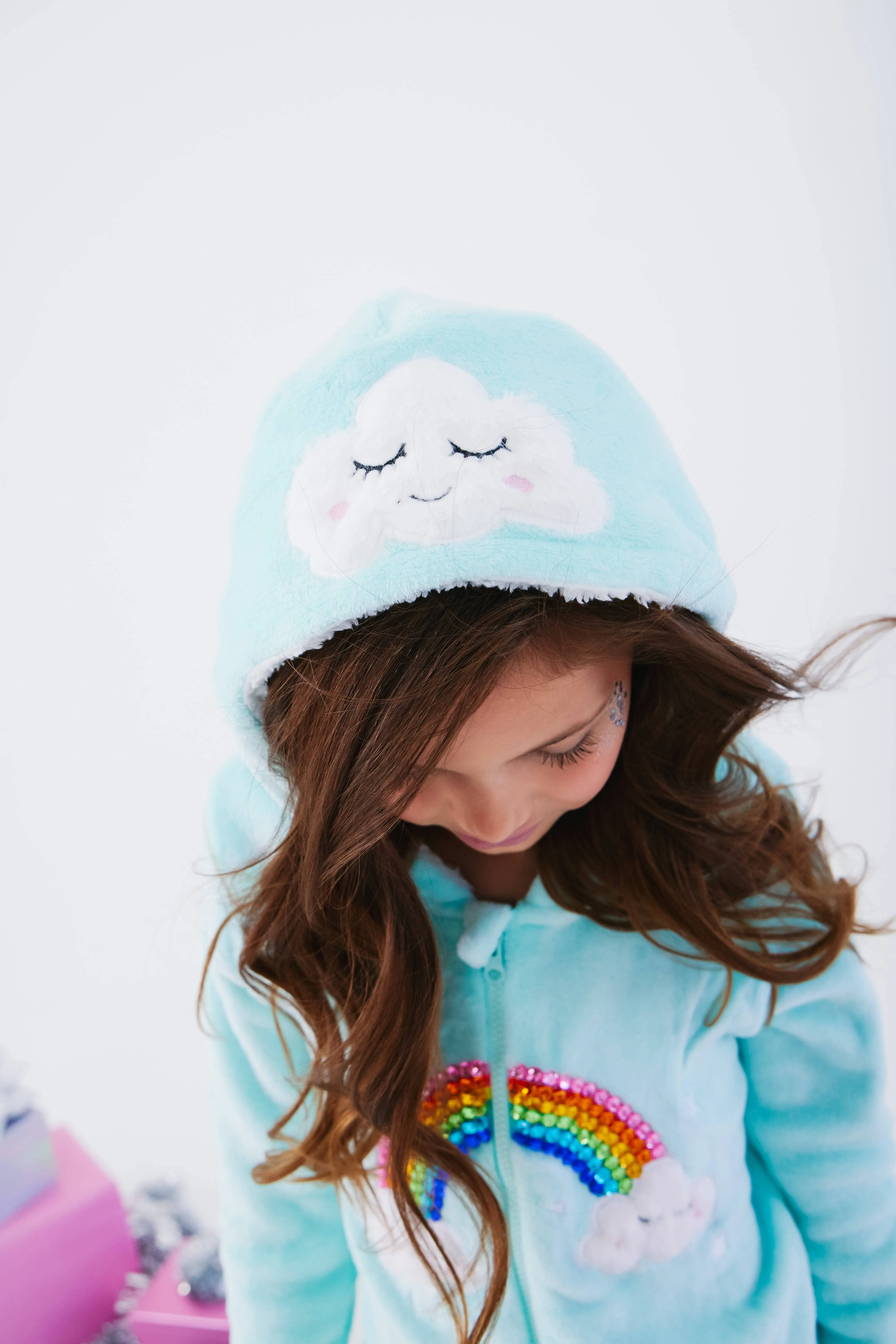 Crystal Rainbow Fuzzy Onesie