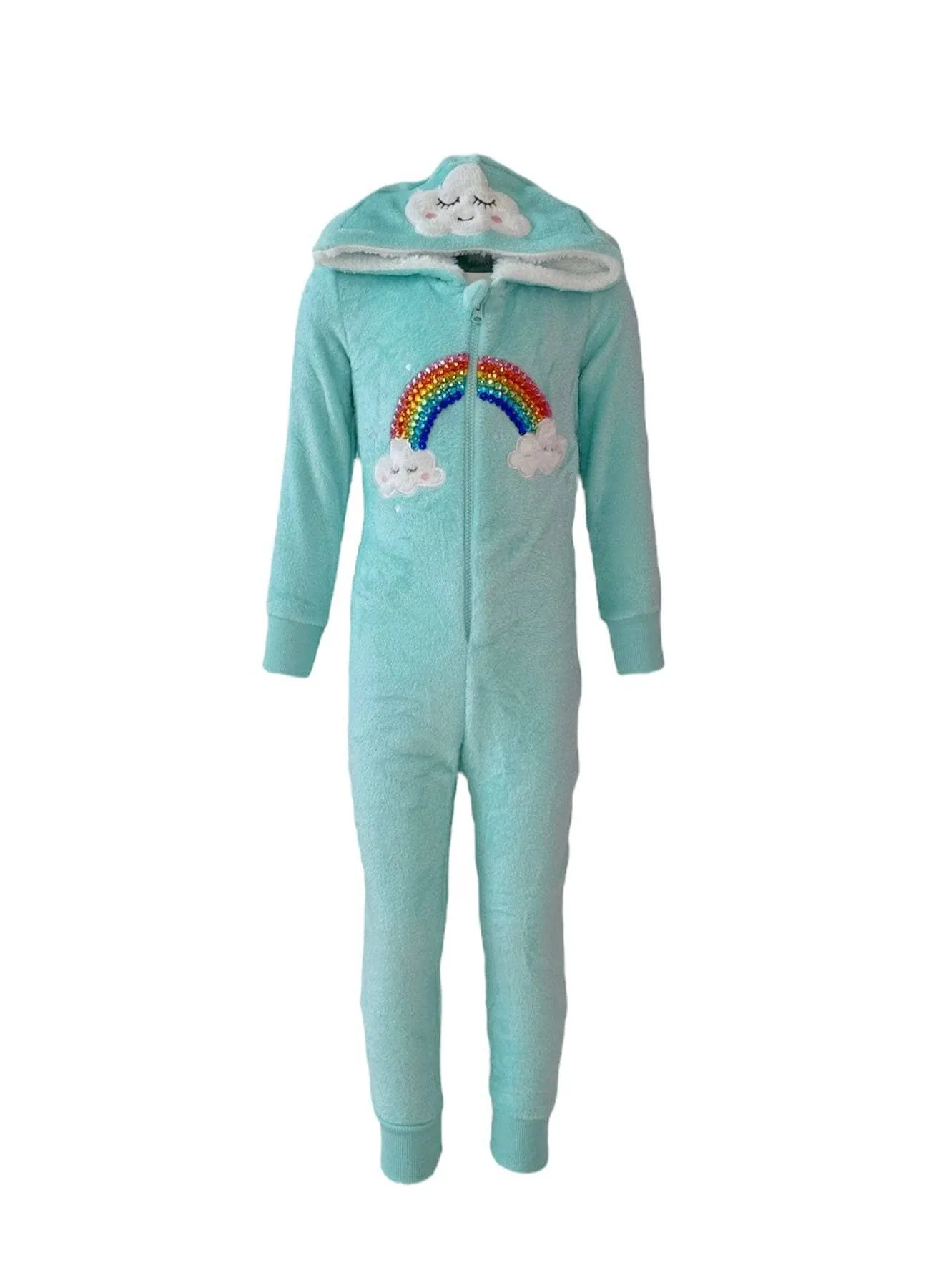 Crystal Rainbow Fuzzy Onesie