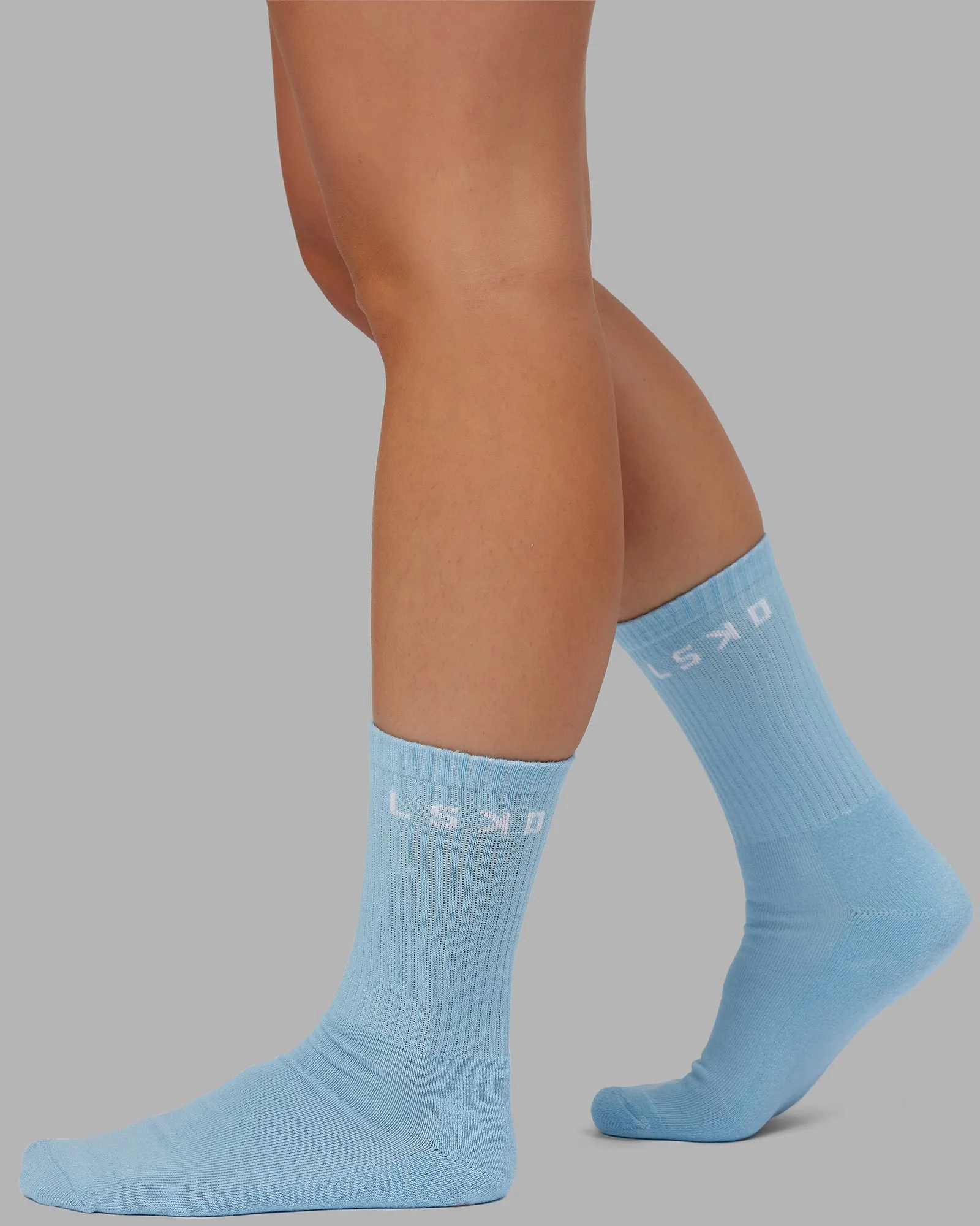 Daily 3 Pack Crew Socks - Glacial Blue-Surf Spray-Mellow Peach