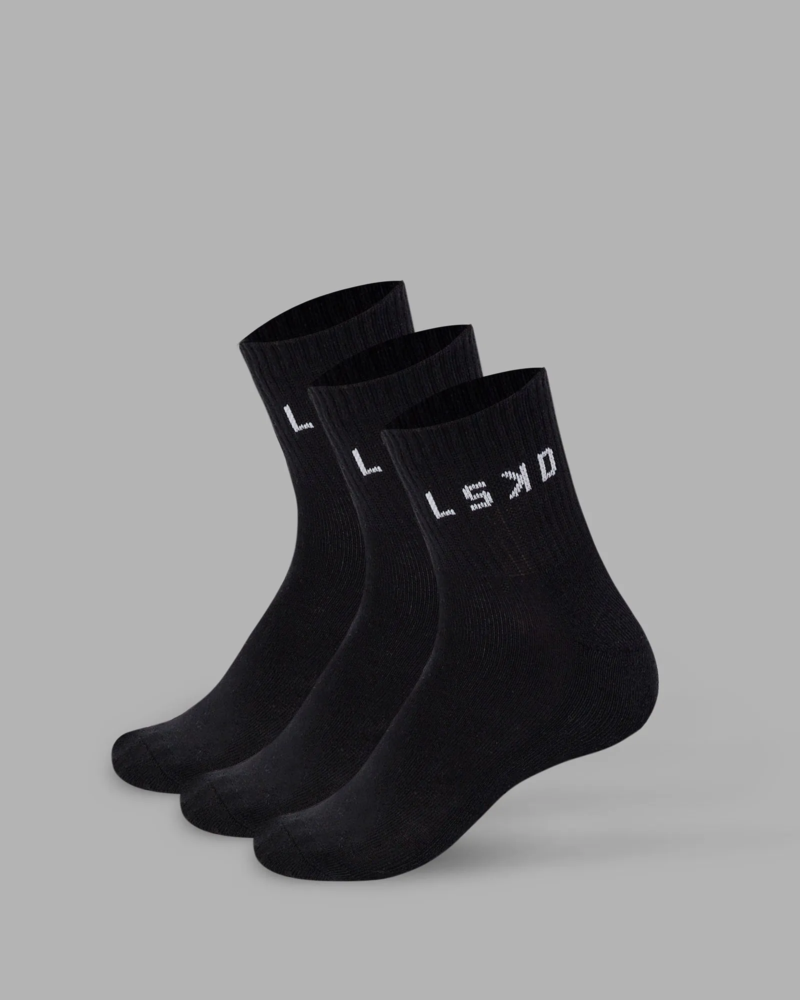 Daily 3 Pack Quarter Socks - Black-White