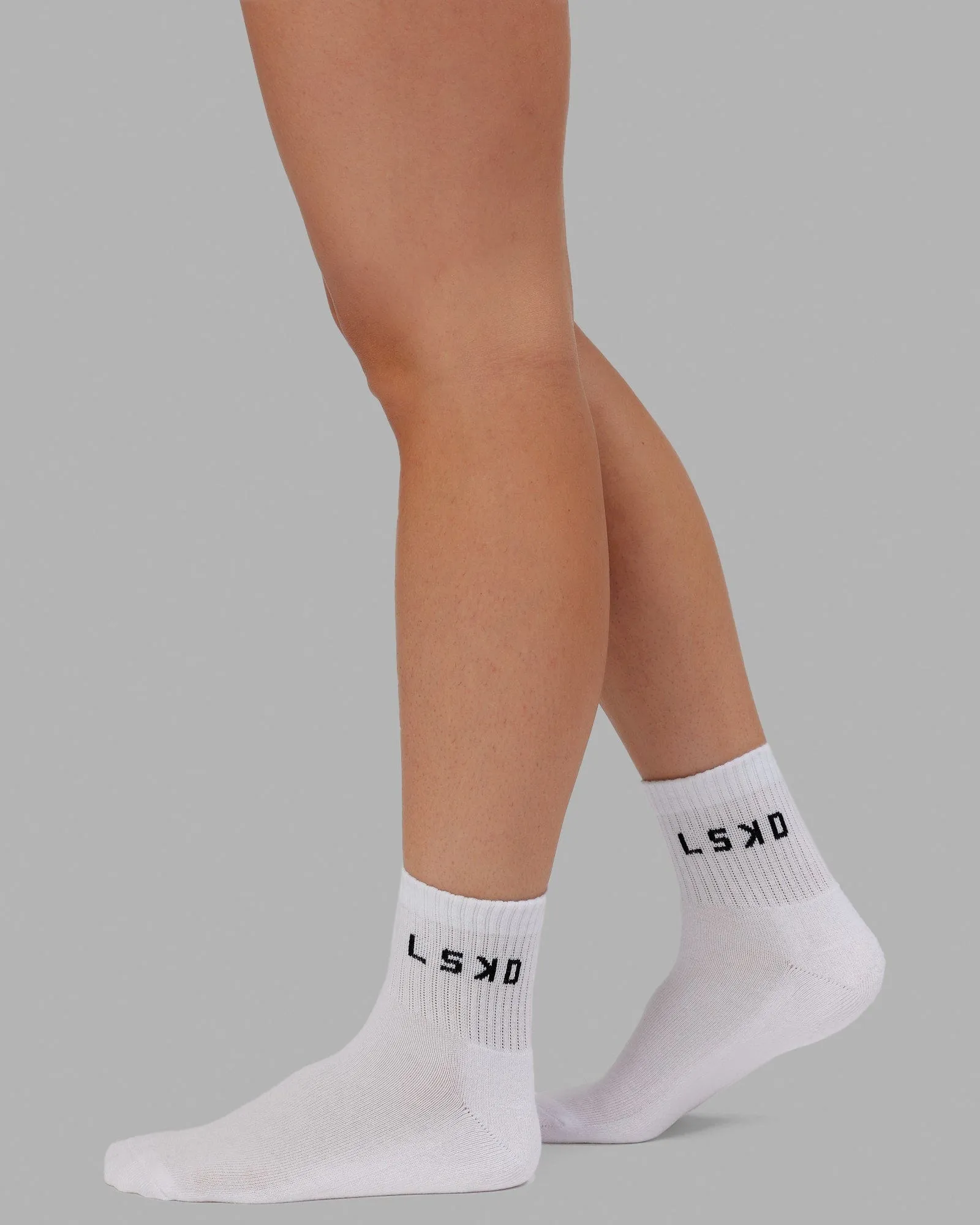 Daily 3 Pack Quarter Socks - White-Black