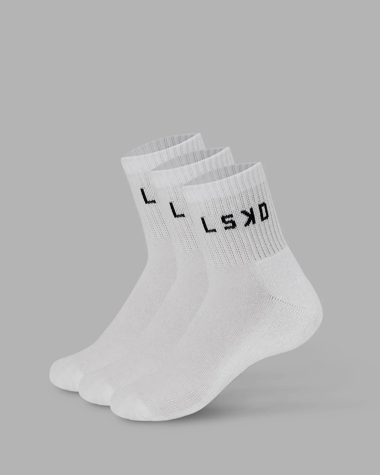 Daily 3 Pack Quarter Socks - White-Black