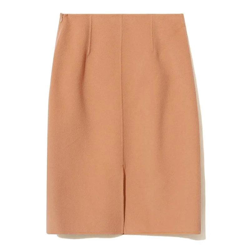 Double-faced woolen skirt