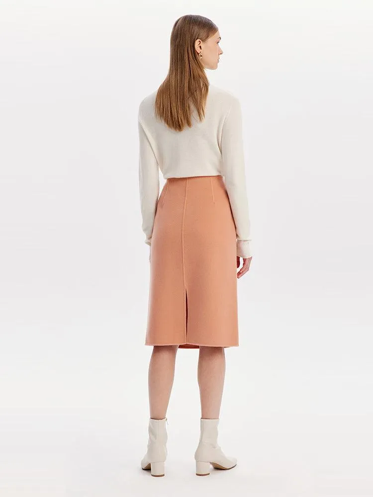 Double-faced woolen skirt