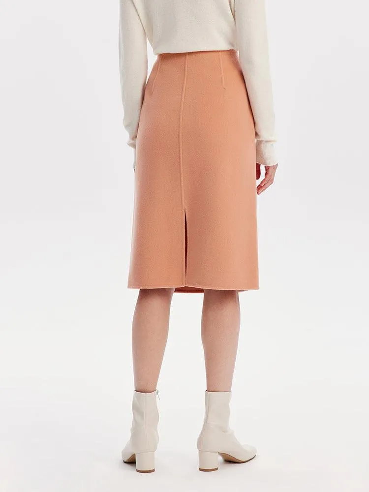 Double-faced woolen skirt