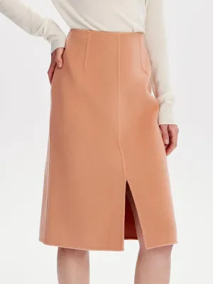 Double-faced woolen skirt