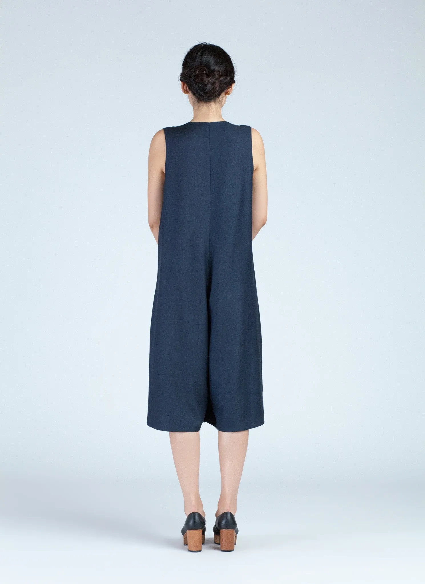 Hidden Layer Sleeveless Onesie - Deep Blue