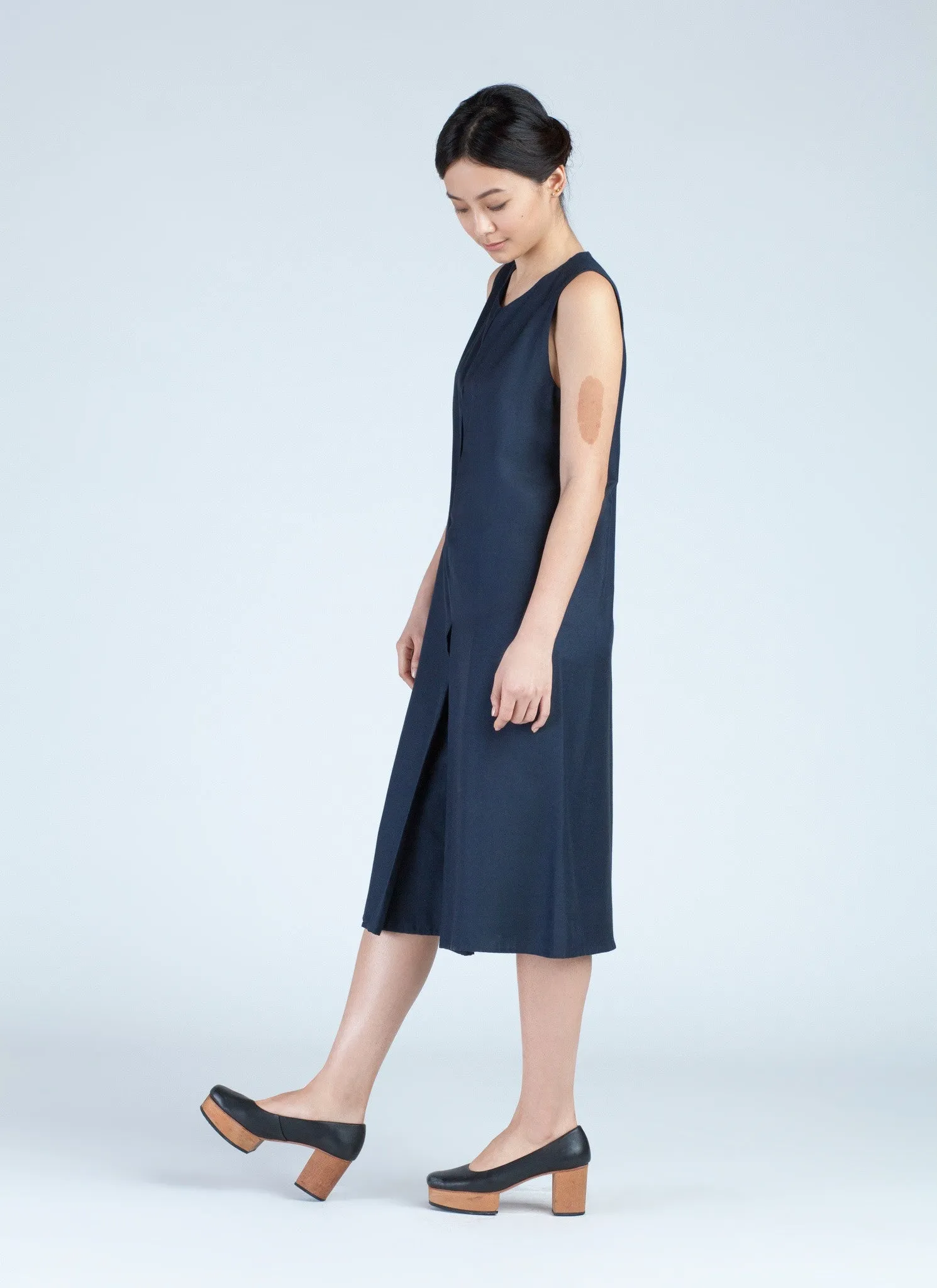 Hidden Layer Sleeveless Onesie - Deep Blue