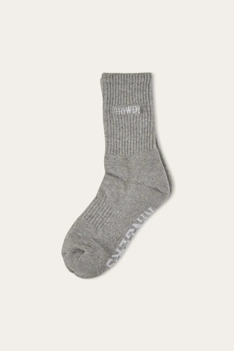 Howdy Unisex Sock 2 Pack - Black/Grey Marle