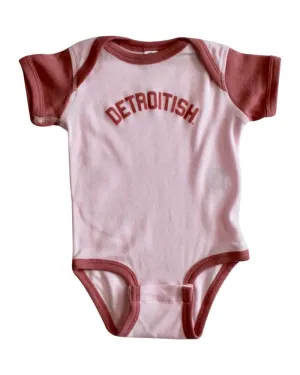 Ink Detroit Detroitish Baby Onesie - Two-Tone Mauve