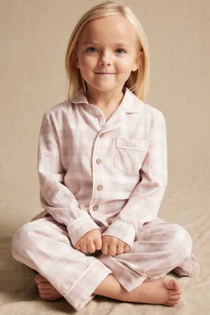 Kids' pink checked pajamas