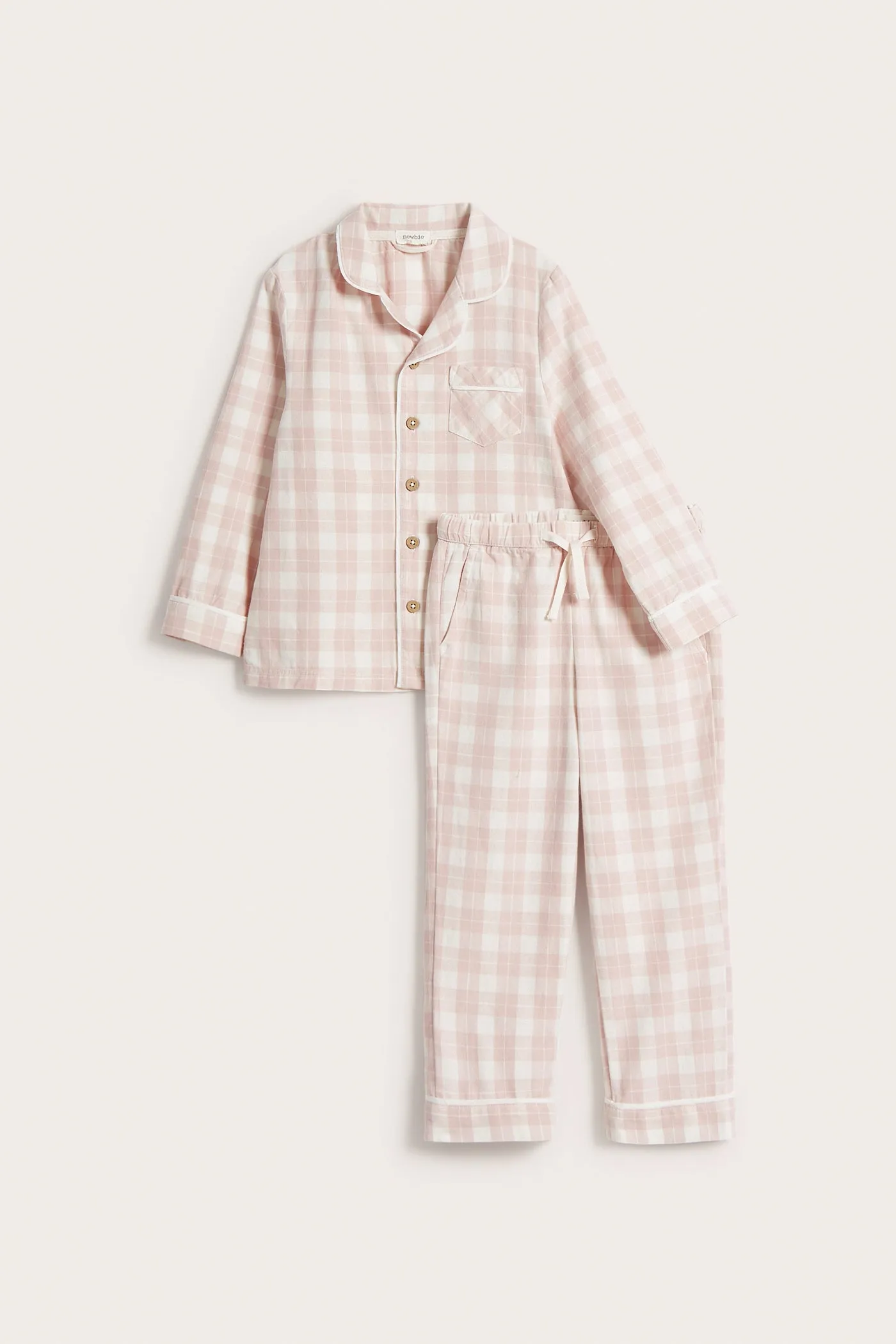 Kids' pink checked pajamas