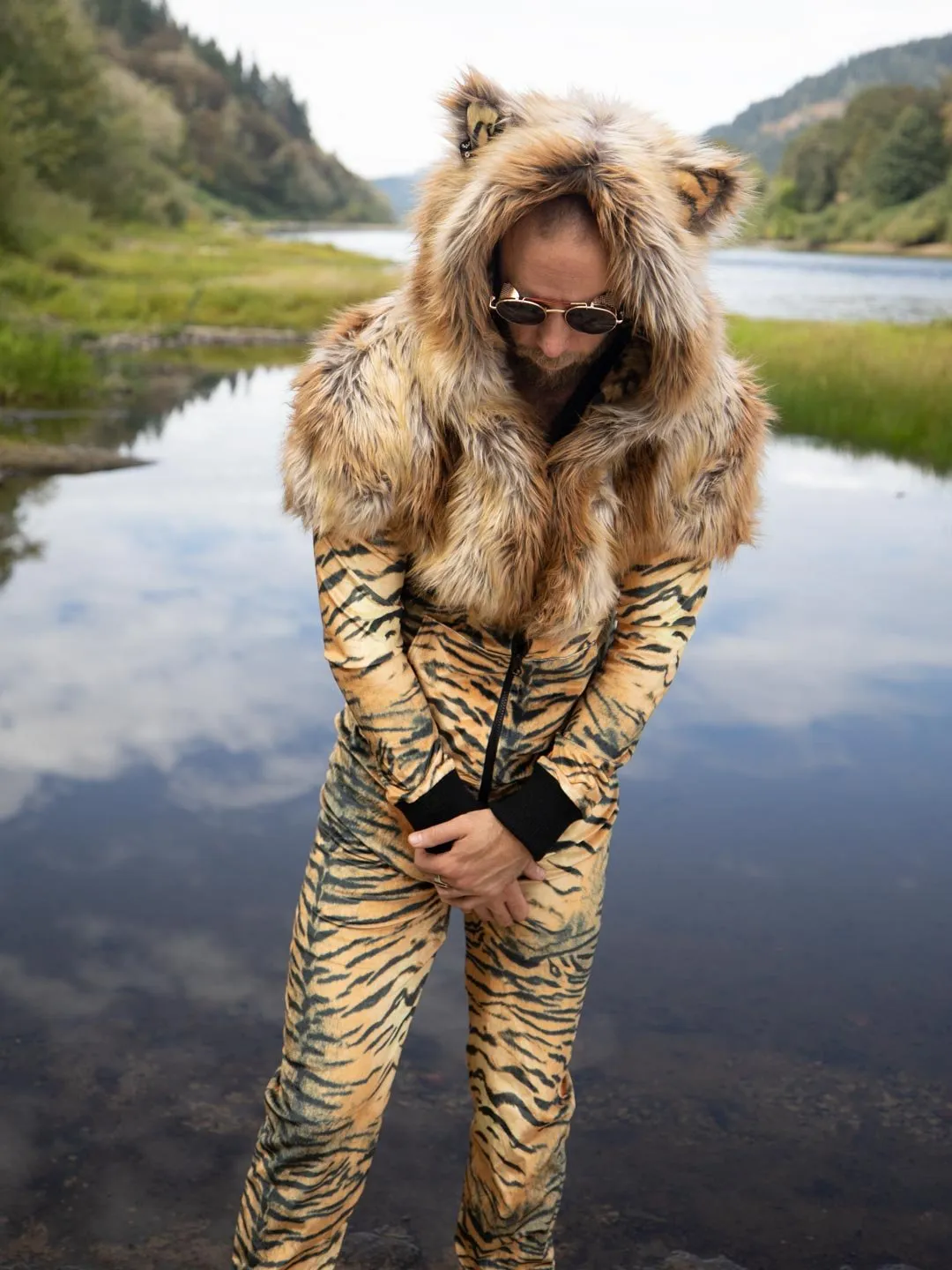 Liger Velvet Classic Faux Fur Animal Onesie | Men's