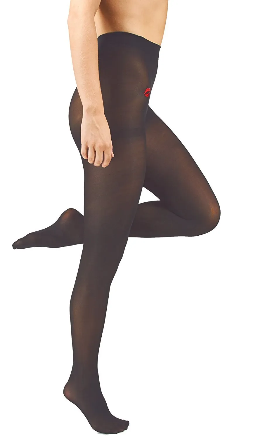 Marilyn Monroe Womens Ladies 3Pack Footed Opaque Tights With Lip Embroidery (See More Colors and Sizes)