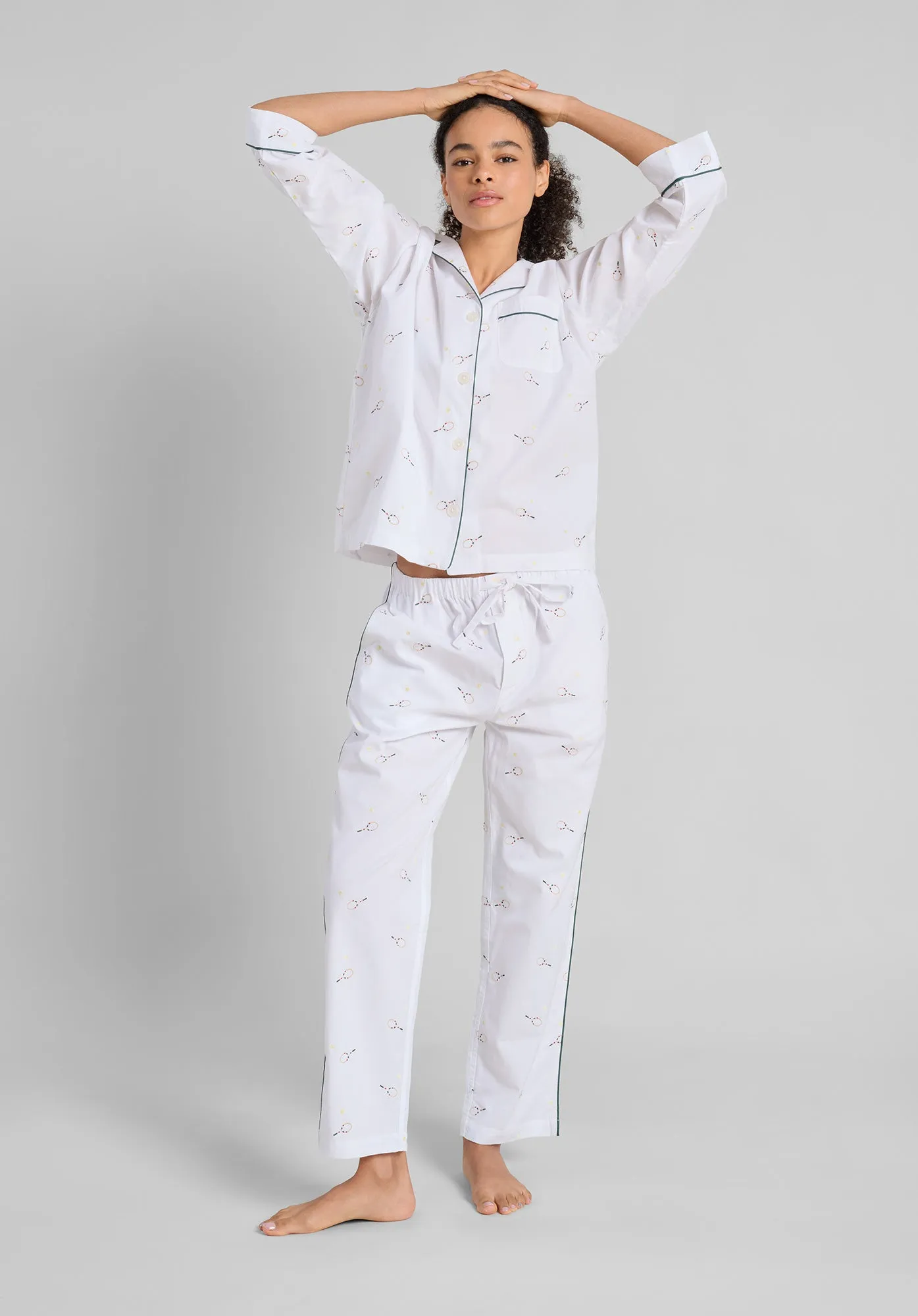 Marina Pajama Set in Tennis Embroidery