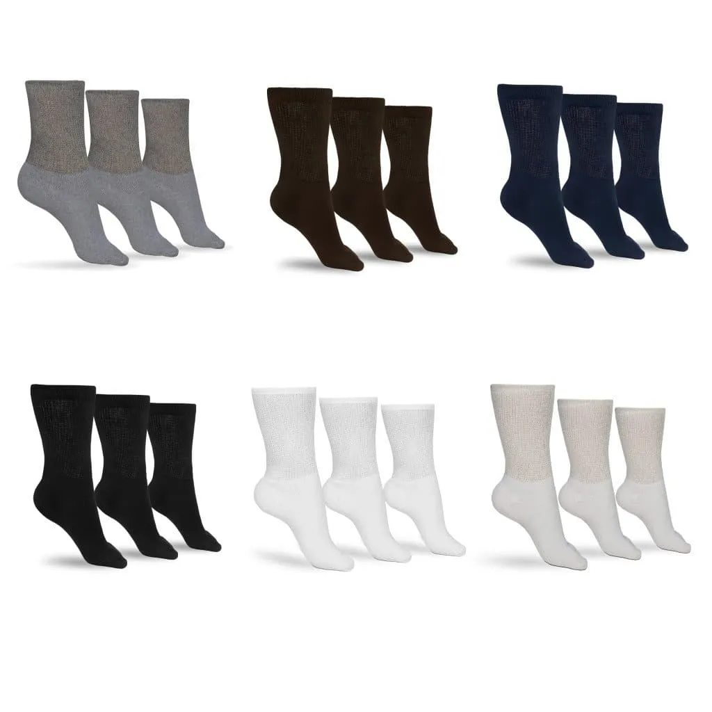 Men's Cotton Diabetic Crew Socks (Assorted)