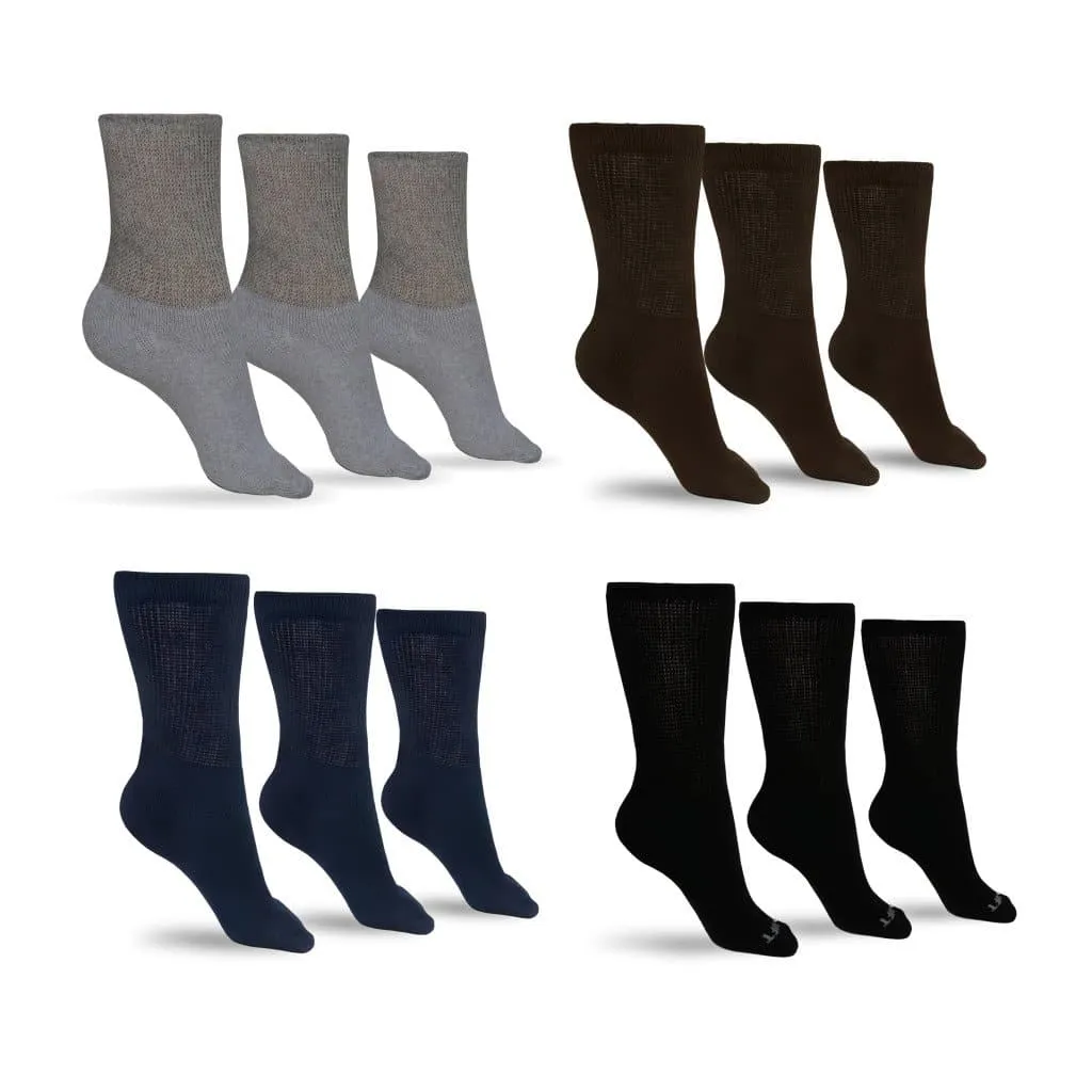 Men's Cotton Diabetic Crew Socks (Assorted)