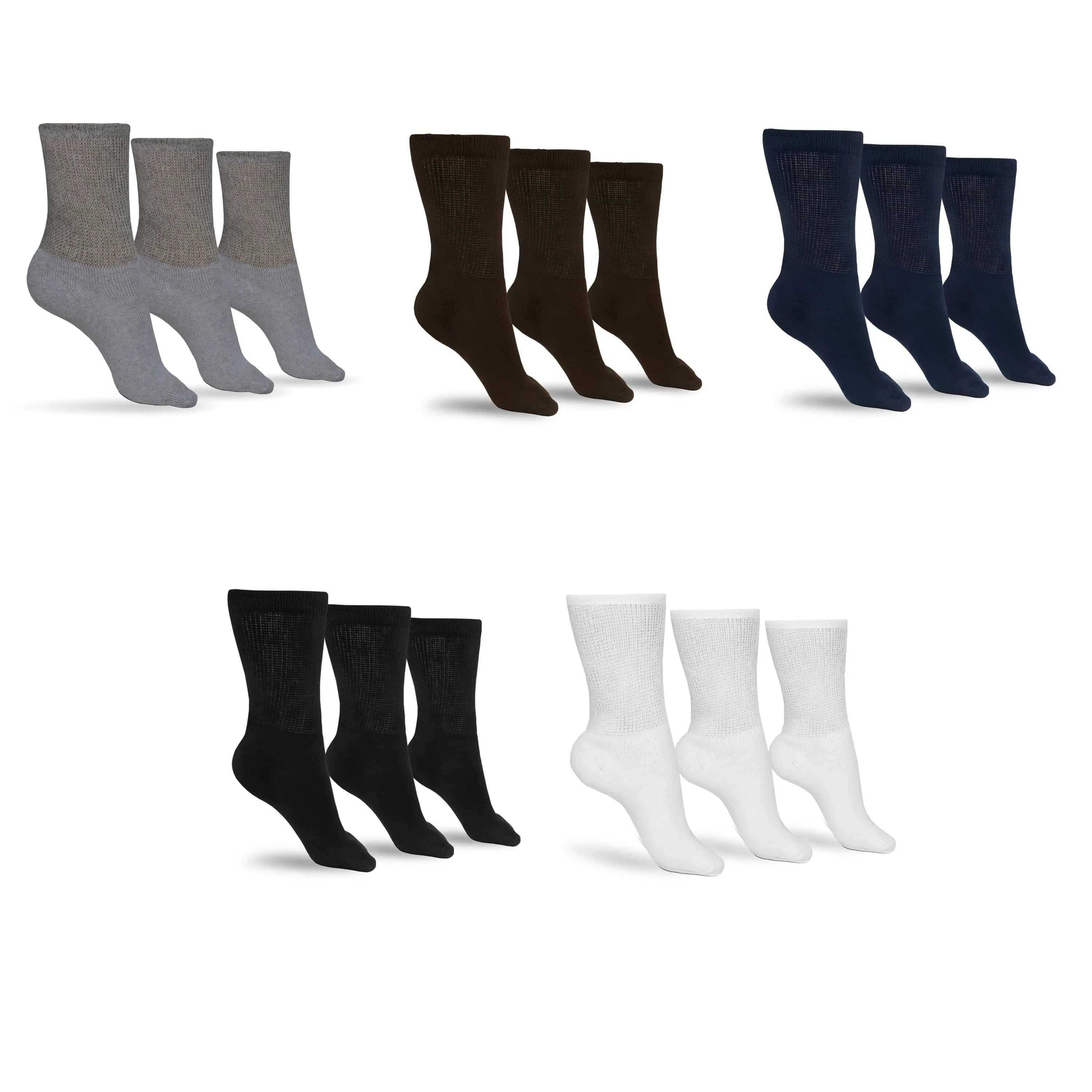 Men's Cotton Diabetic Crew Socks (Assorted)