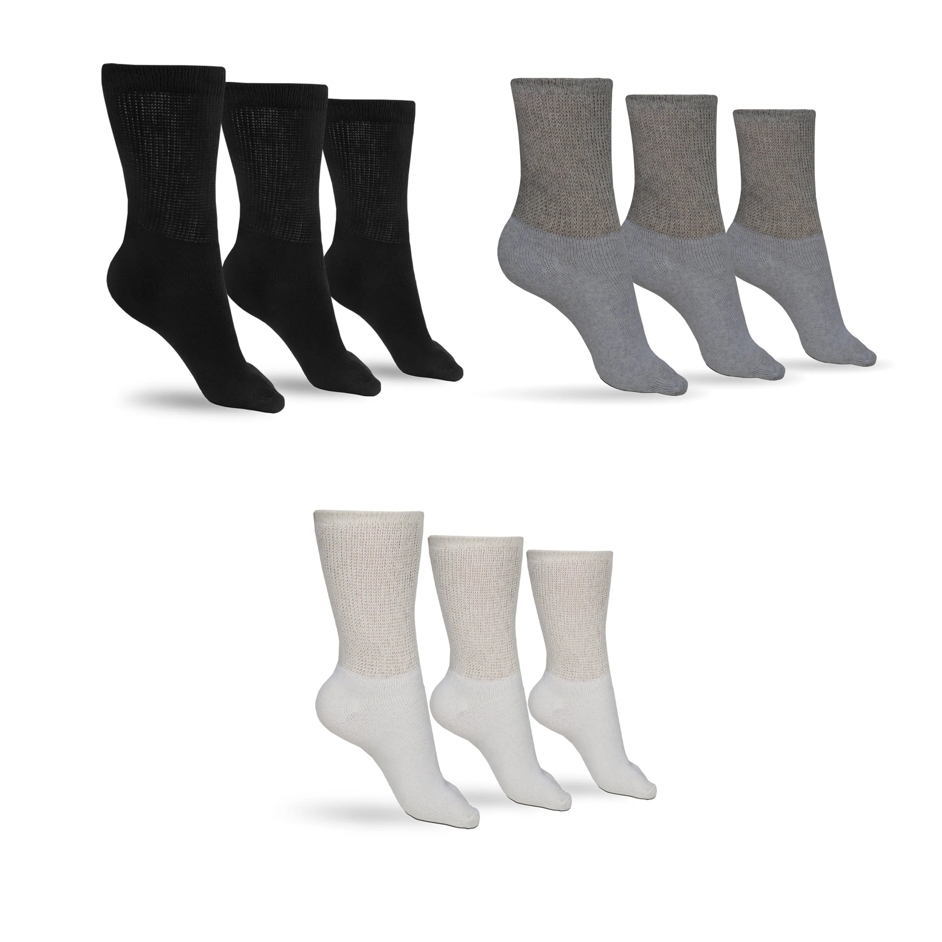 Men's Cotton Diabetic Crew Socks (Assorted)