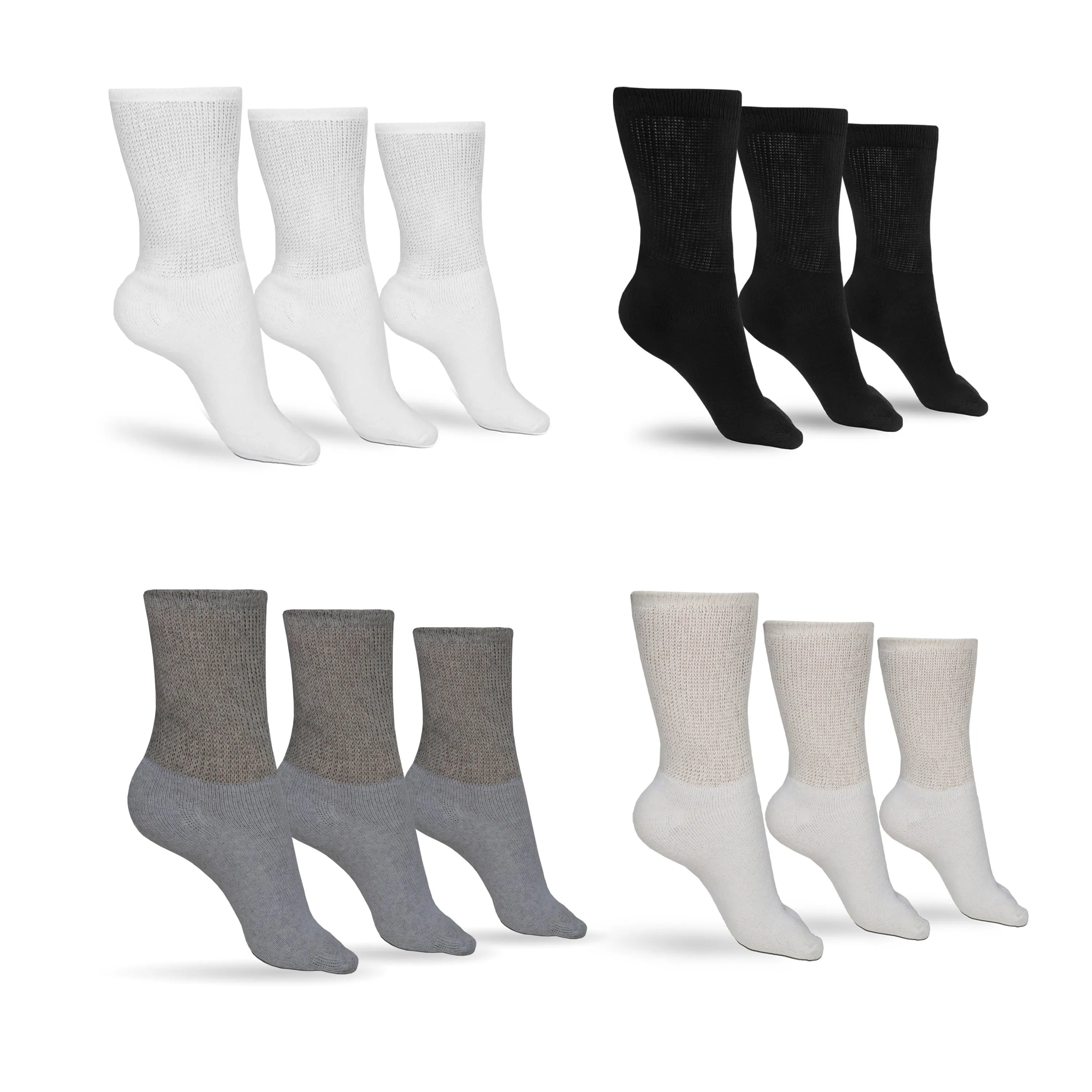 Men's Cotton Diabetic Crew Socks (Assorted)