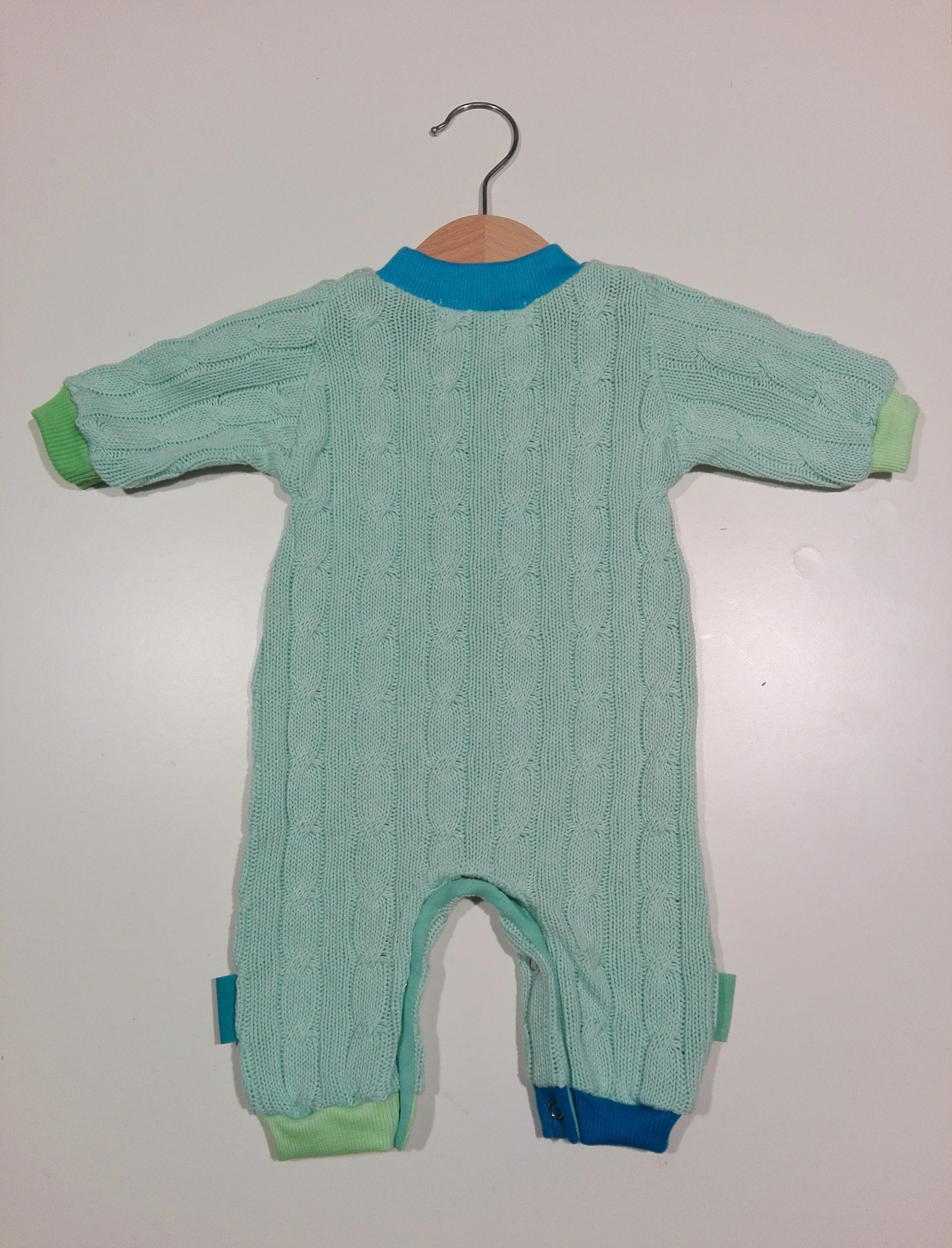 Onesie in warm cotton with cuffs