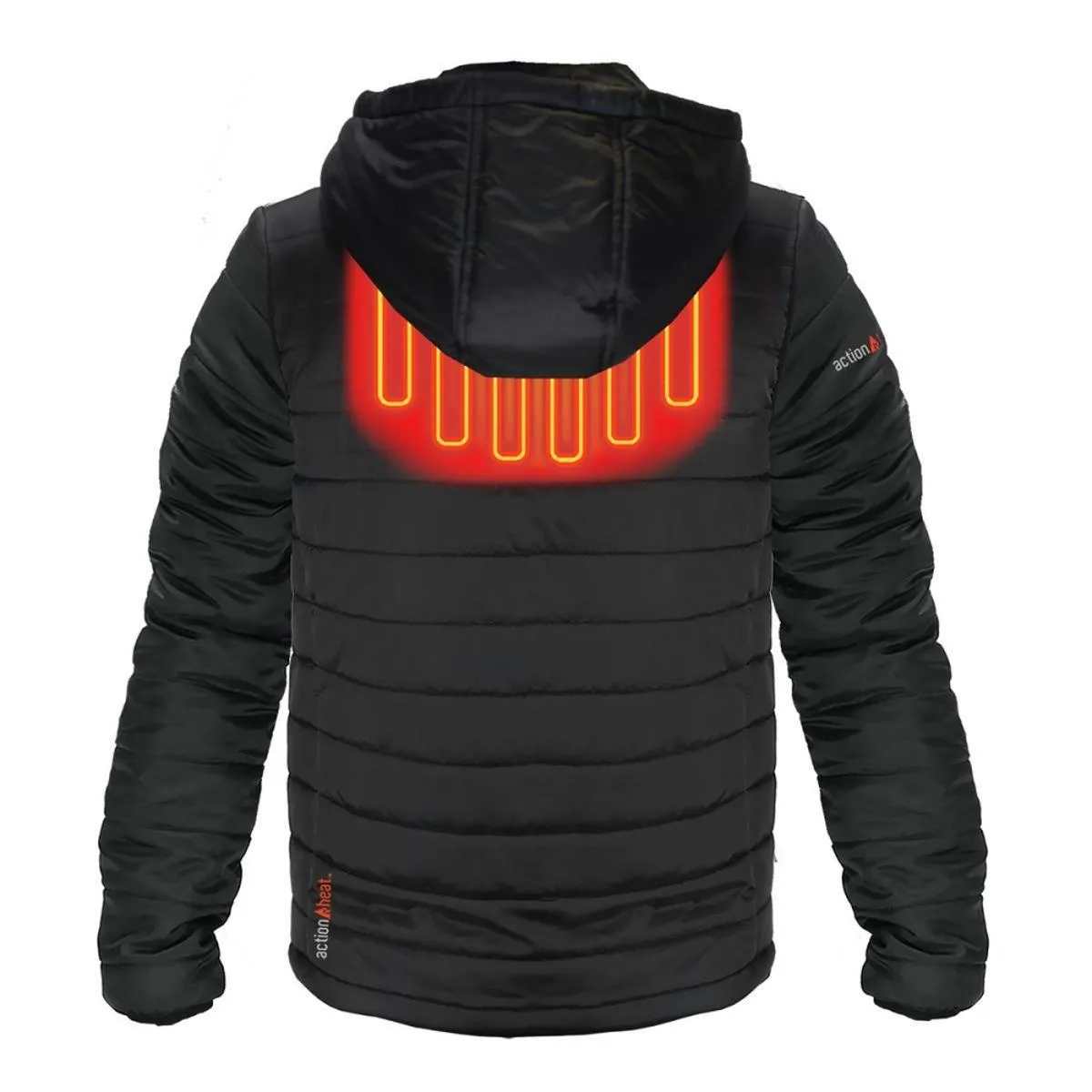 Open Box ActionHeat 5V Battery Heated Insulated Puffer Jacket W/ Hood - Men's