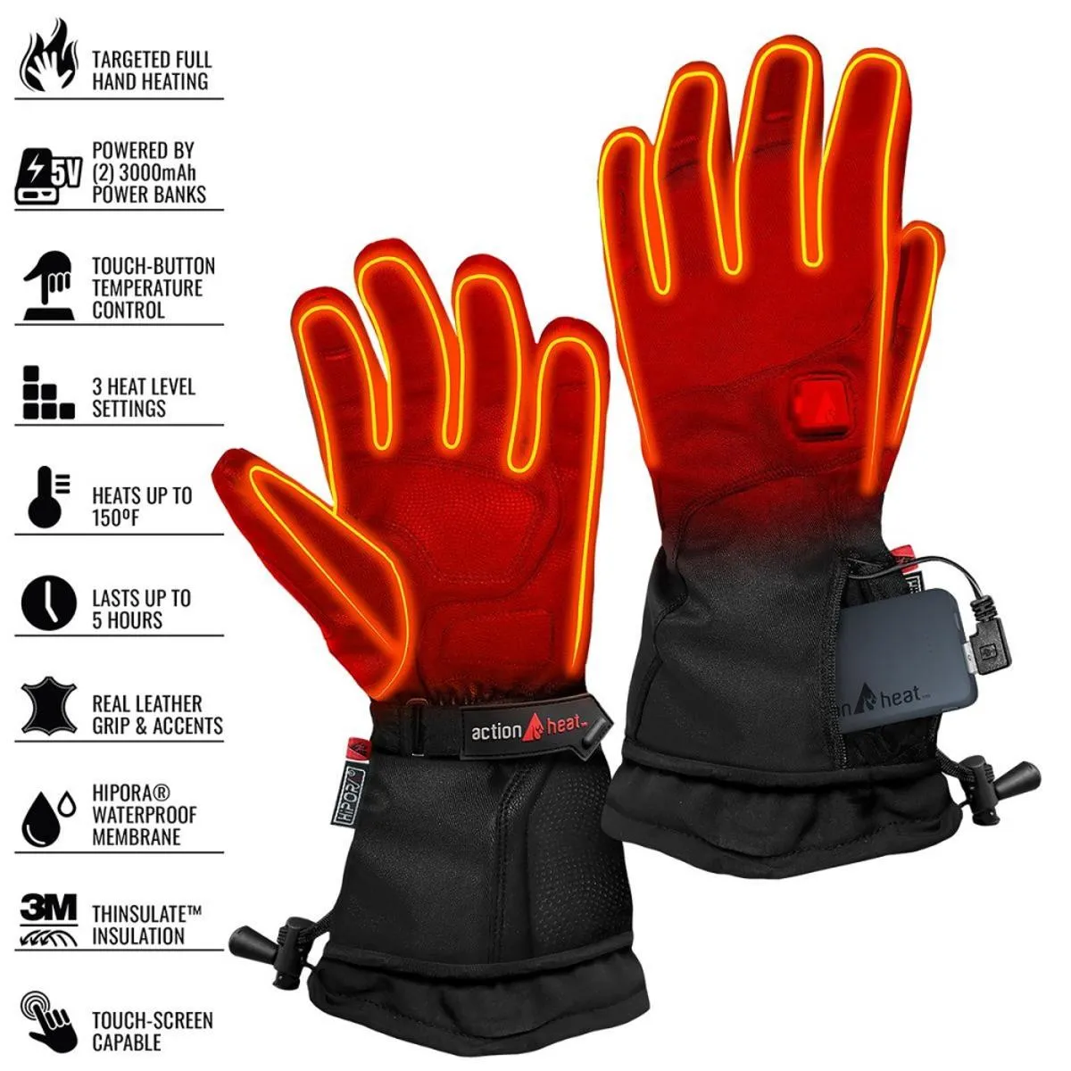 Open Box ActionHeat 5V Premium Heated Gloves - Men's