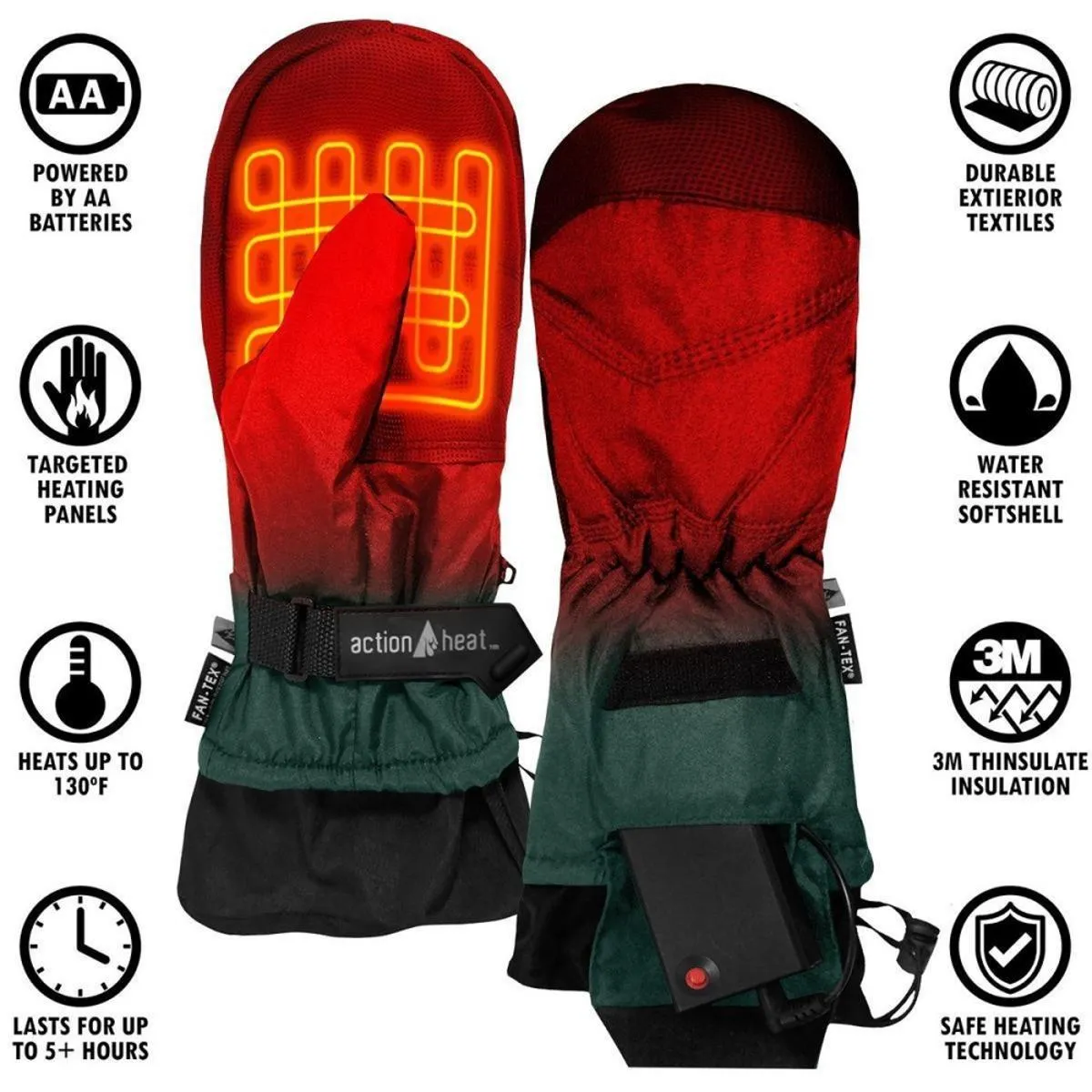 Open Box ActionHeat AA Battery Heated Mittens