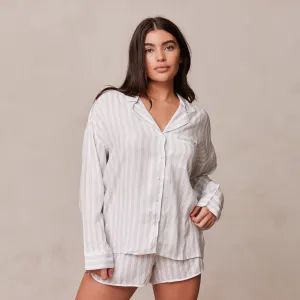 Pinstripe Pyjama Shirt - Frost