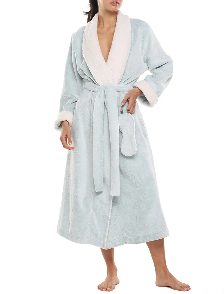 Plush Sherpa Robe & Sleep Mask