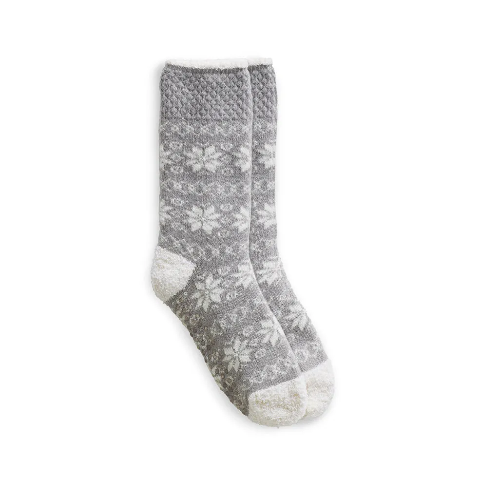 Popcorn Snowflake Cozy Lined Lounge Crew Sock