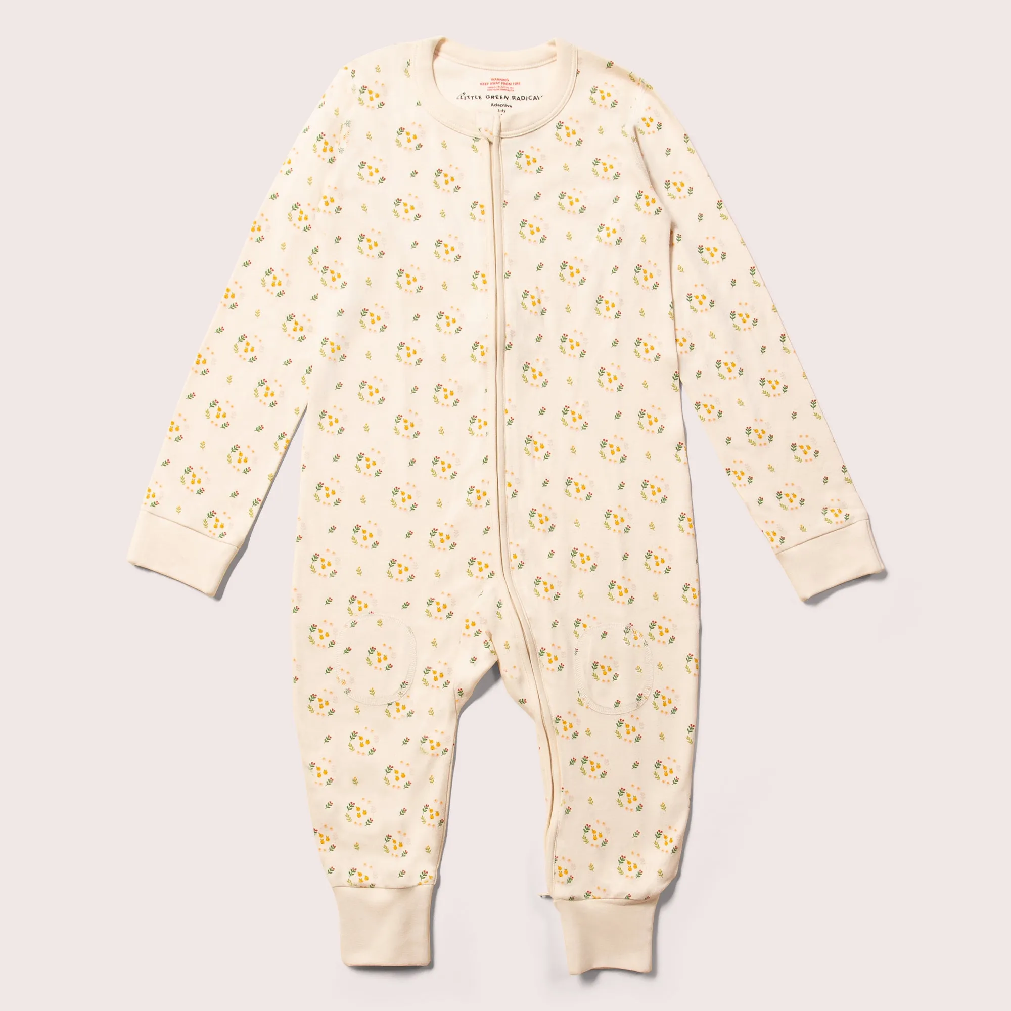 Quince Flowers Adaptive 2 Way Zip Onesie