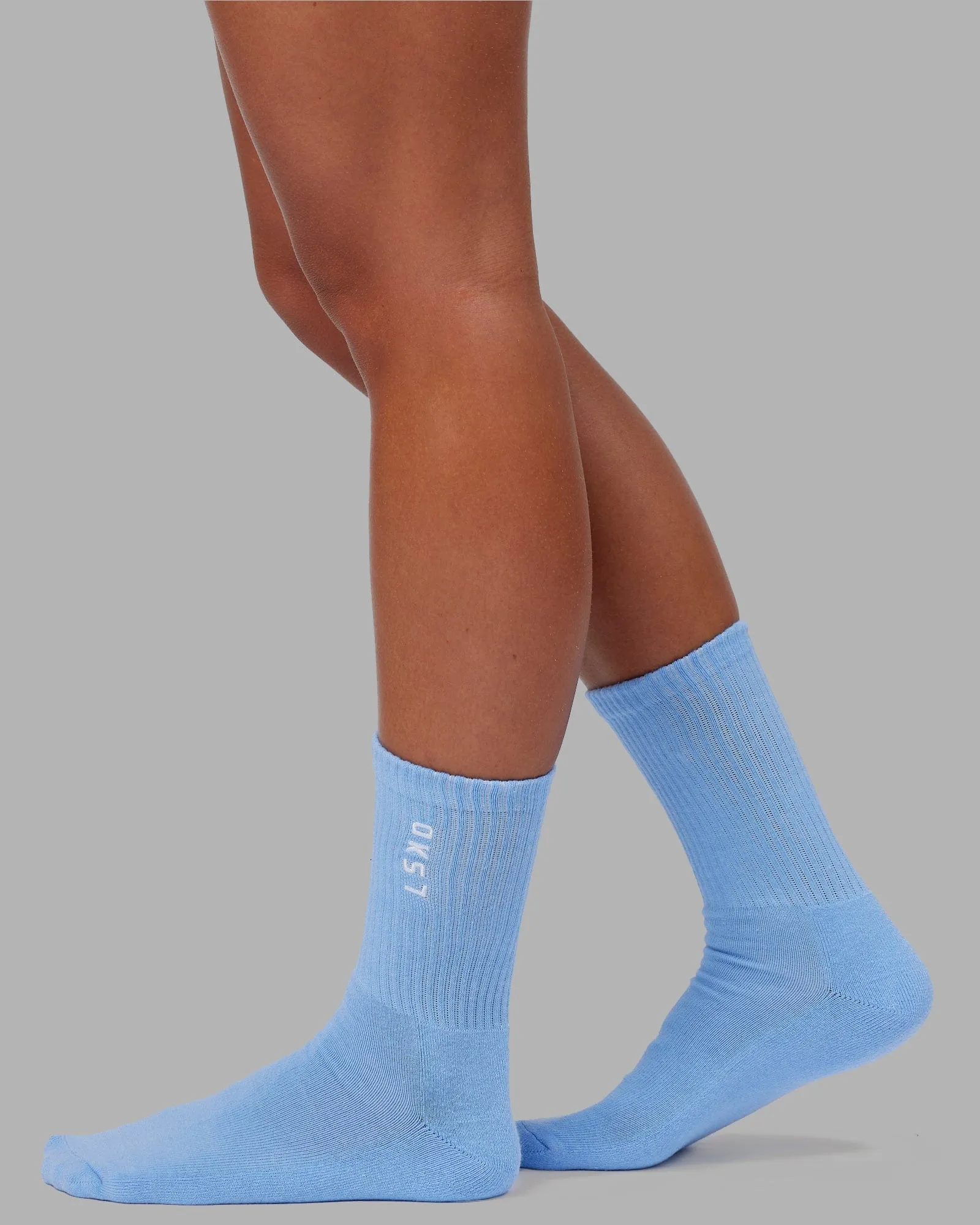 Signal 3 Pack Crew Socks - Cornflower Blue/Pale Lilac/Green Fig