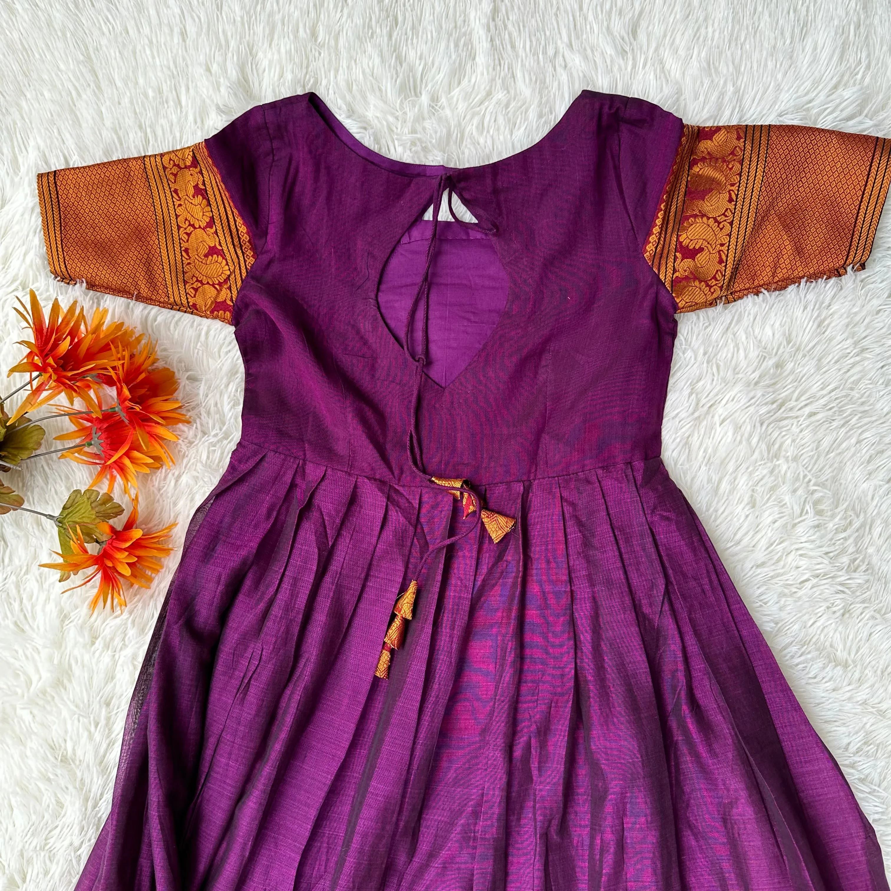 Sophisticated Opulence: Purple Narayanpet Full Gown