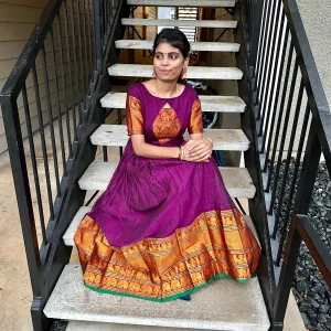 Sophisticated Opulence: Purple Narayanpet Full Gown