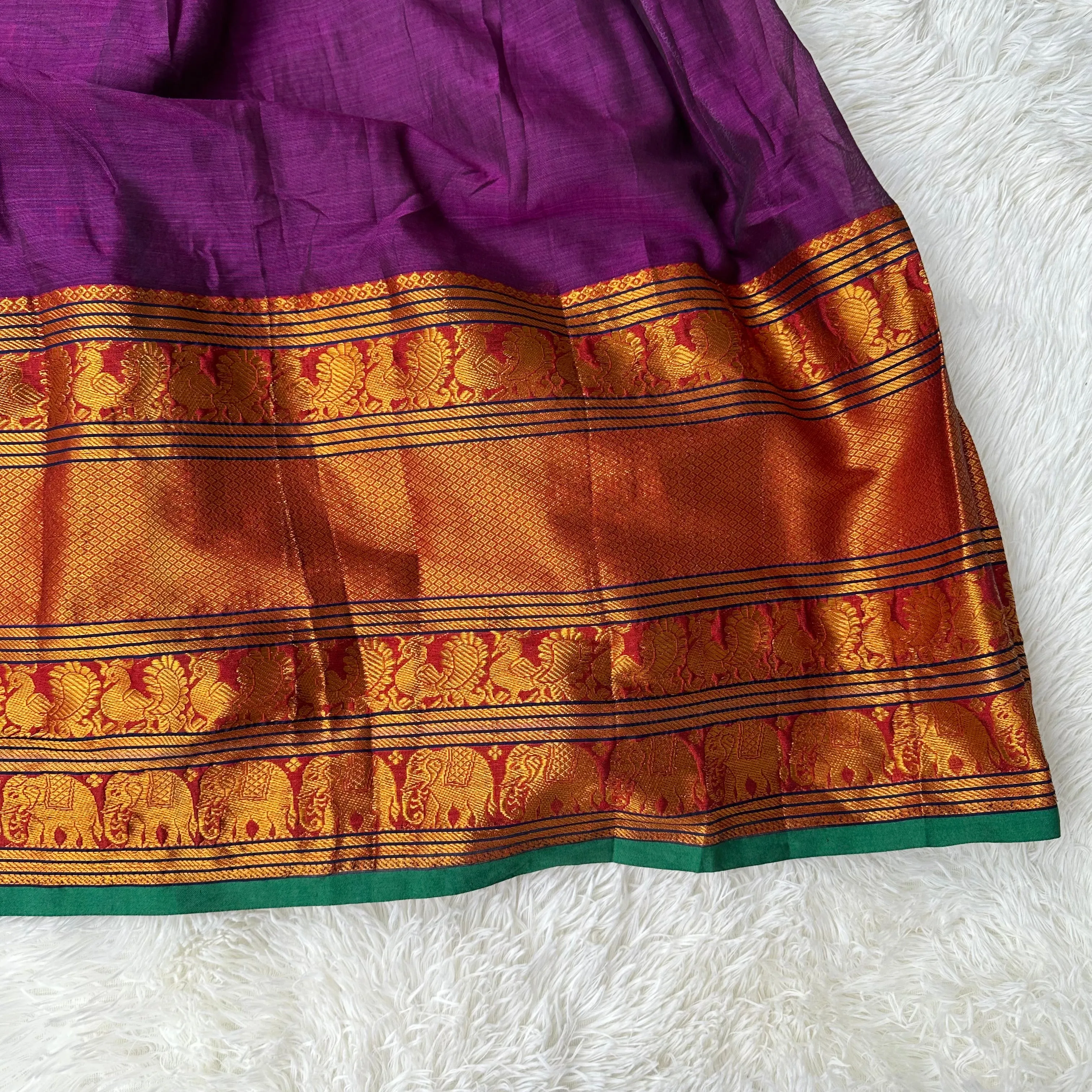 Sophisticated Opulence: Purple Narayanpet Full Gown