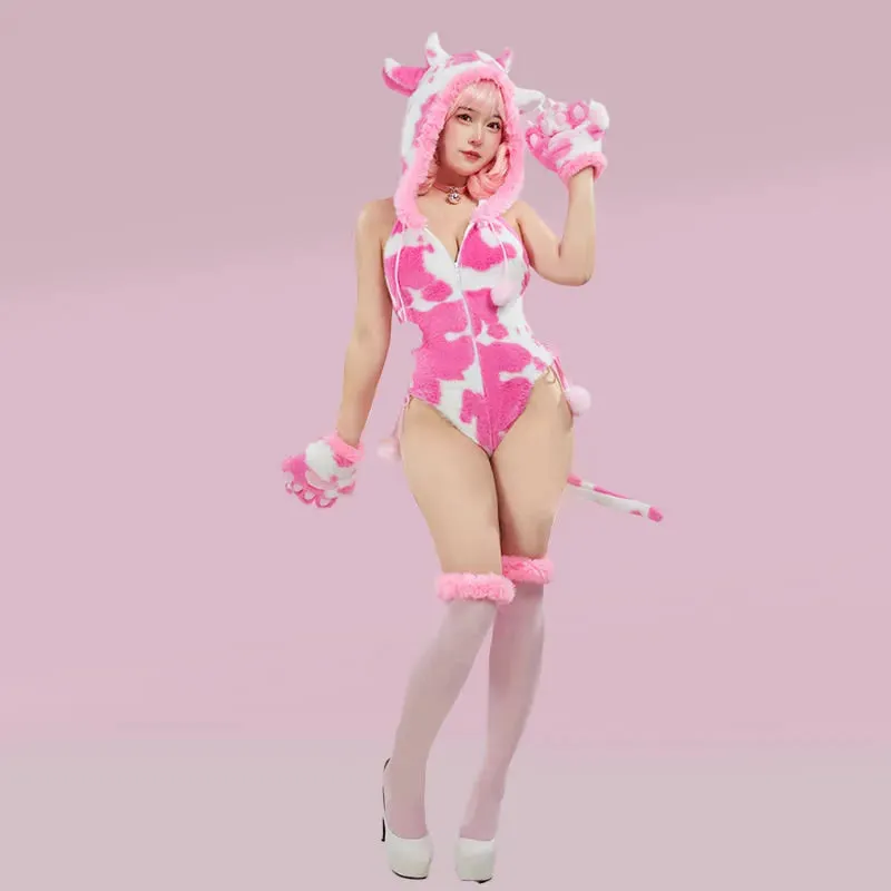 Strawberry Cow Fuzzy Cosplay Set