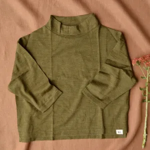 Turtleneck Longsleeve Top - 100% Organic Merino - Herb (5-6y) *Last One!